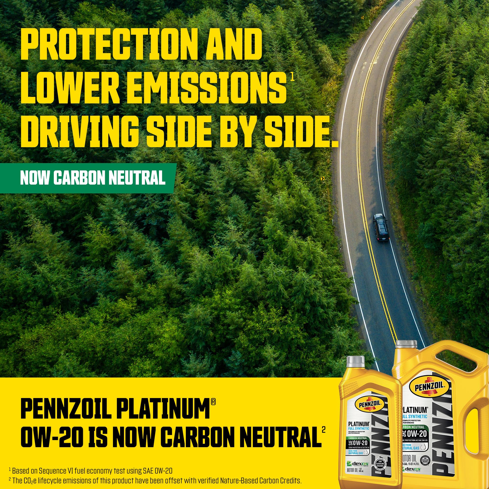 Pennzoil Platinum Full Synthetic 0W-20 Motor Oil (5-Quart, Pack of 1)