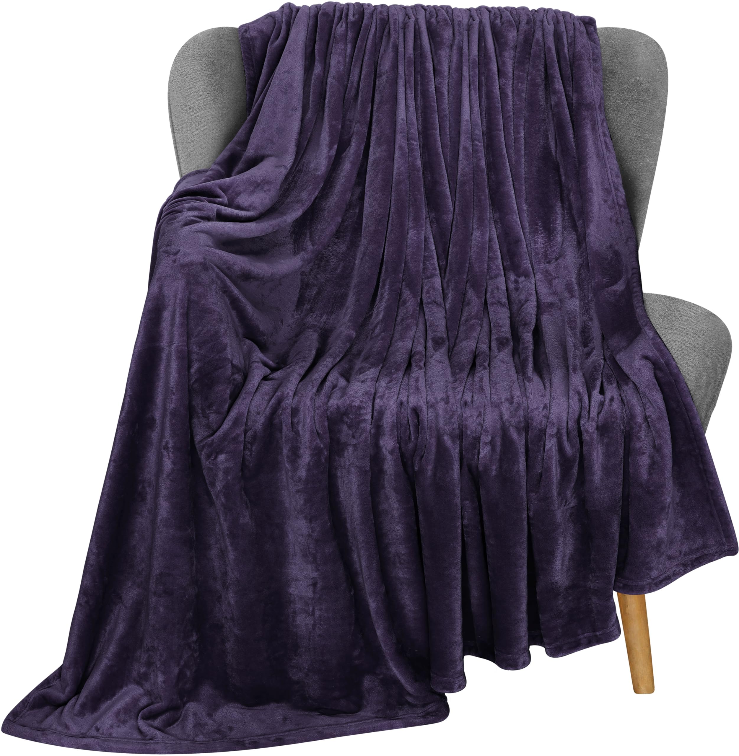 Utopia Bedding Fleece Blanket Throw Size Purple 300GSM Luxury Anti-Static Fuzzy Soft Microfiber Blanket for Couch, Sofa and Bed (60x50 Inch)