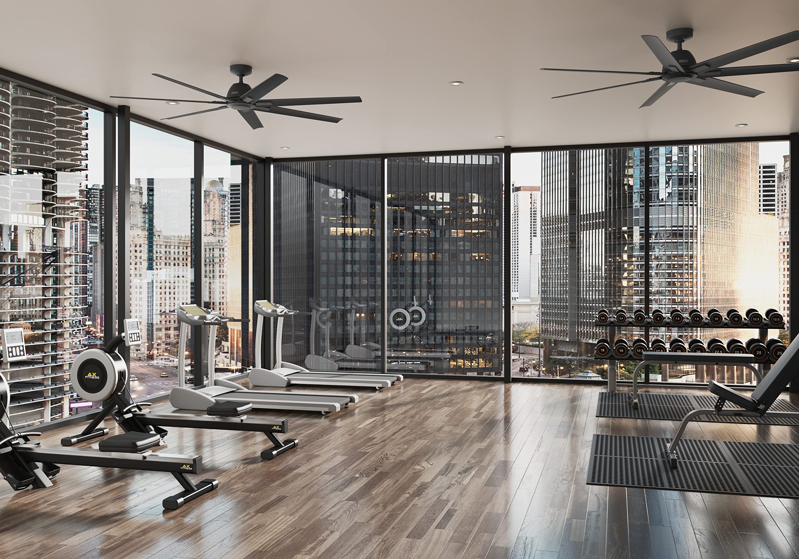 Hunter 51592 Downtown Ceiling Fan 72 inches Matte Black