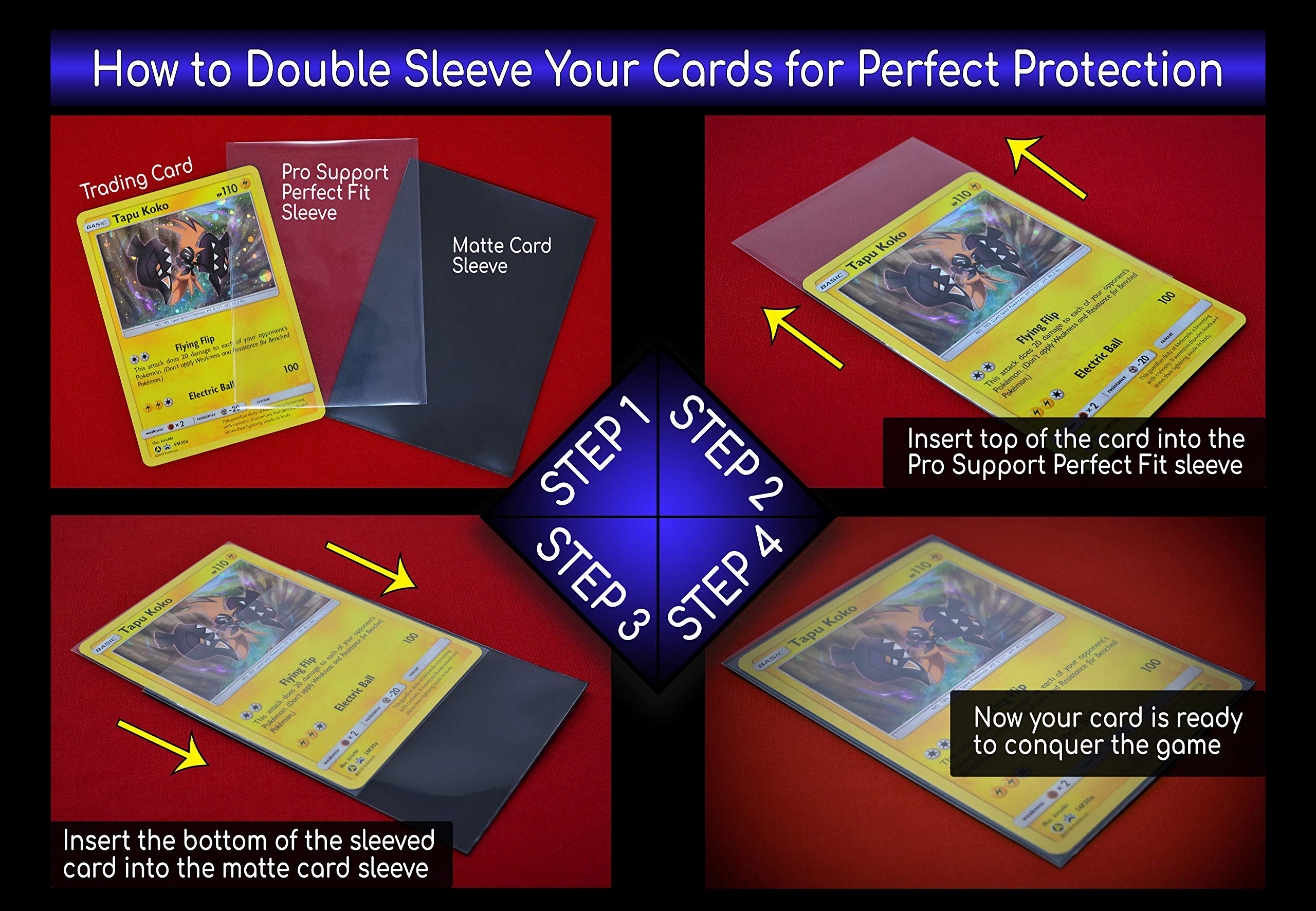200 Premium Ultra Clear, Perfect for Double sleeving, fits Standard Size Trading Cards Magic The Gathering, Pokemon, Dragon Ball Super by Pro Support