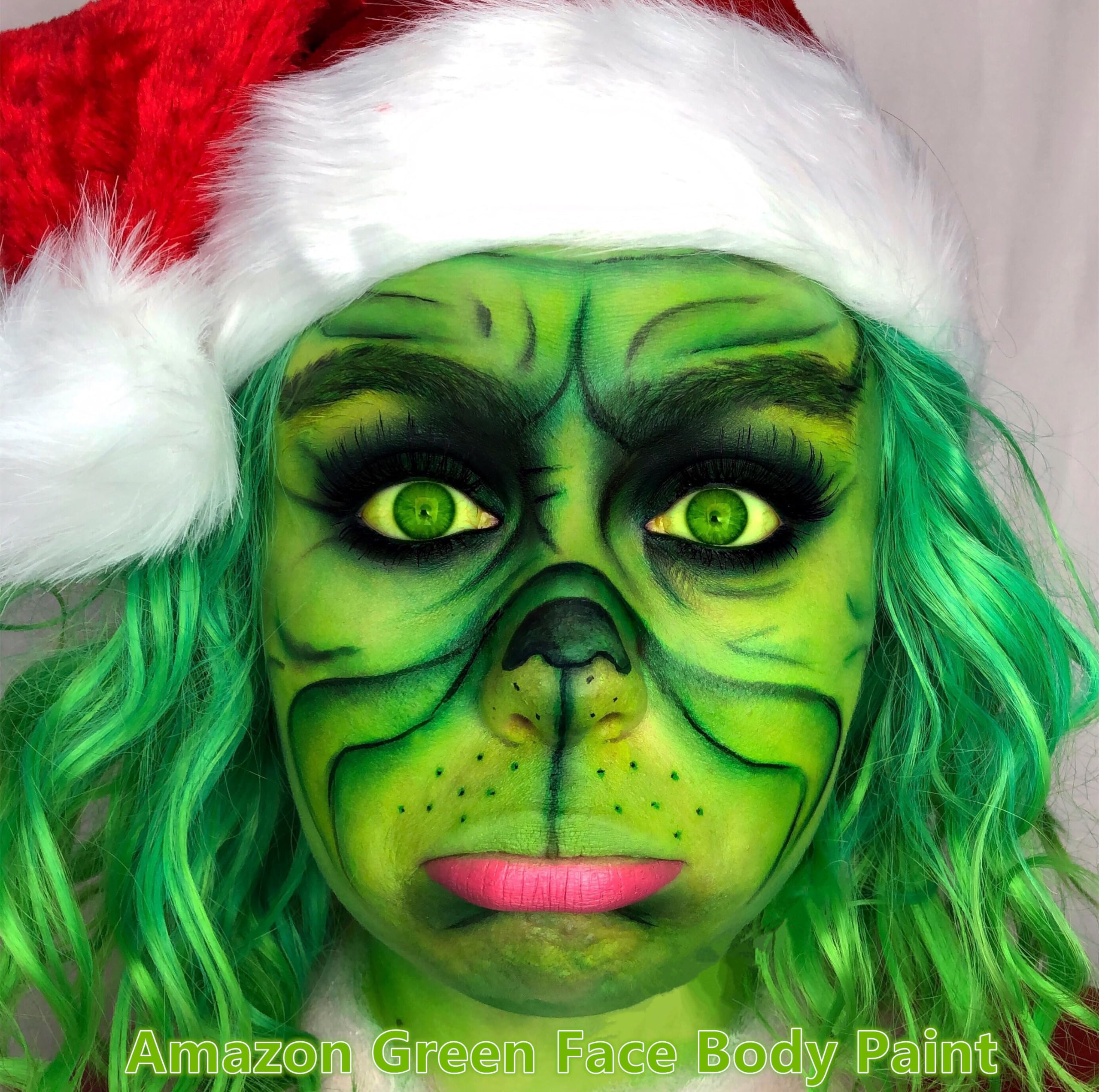 Go Ho Cream-Blendable Amazon Green Face Paint Stick (1.06 Oz),Full-coverage Amazon Green Body Paint Stick for Adults Children Halloween Cosplay SFX Witch Makeup,Waterproof Green Eye Black Stick