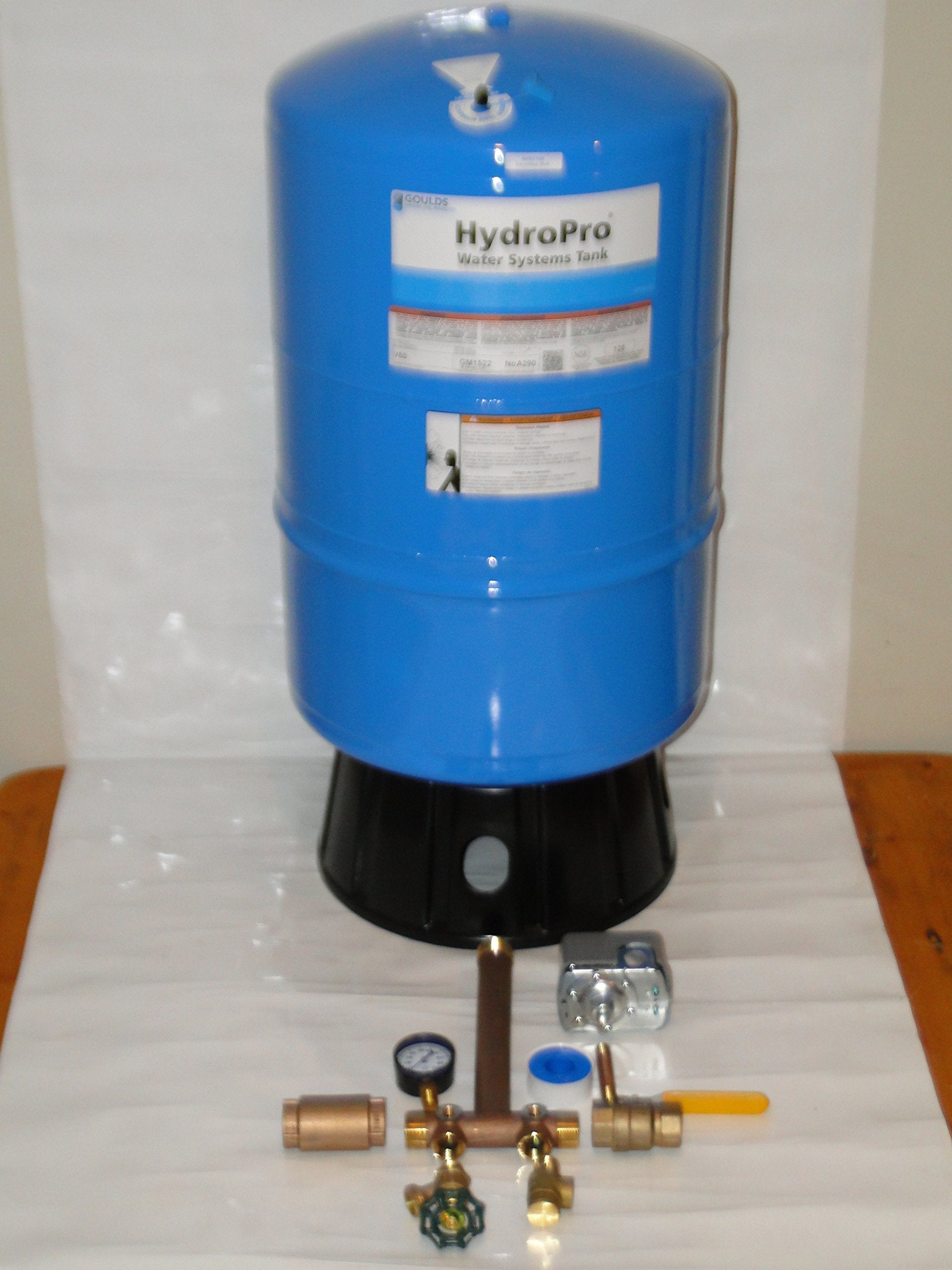 Goulds V60 HydroPro pressure tank With or Without brass tank tee kit + UNION + Valves Square D fsg2 40-60 (V60Tank + 1"x11" Tee Kit + Valves)