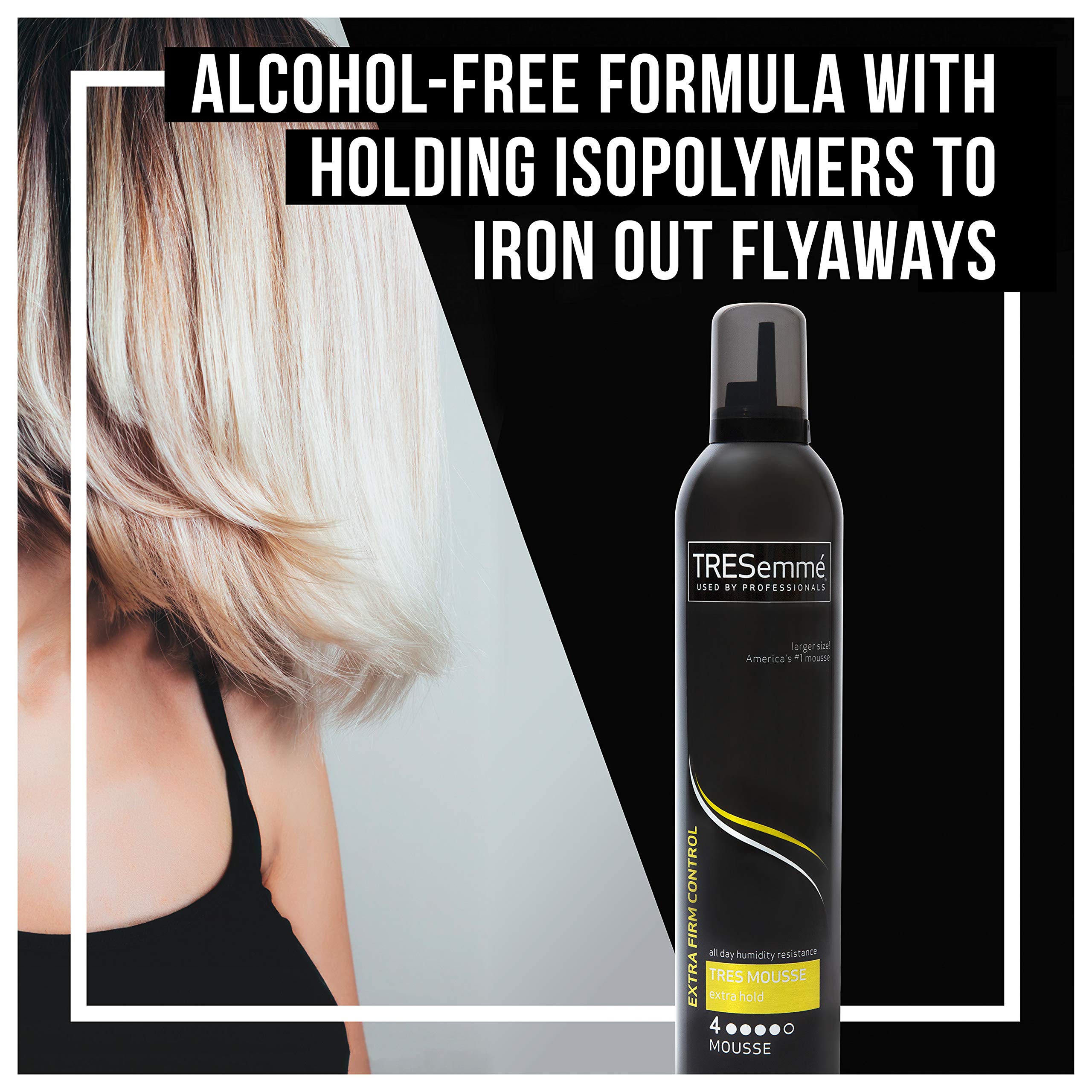 TRESemmé TRES Two Extra Hold Styling Mousse for All Day Humidity Resistance, Extra Firm Control - 15 oz
