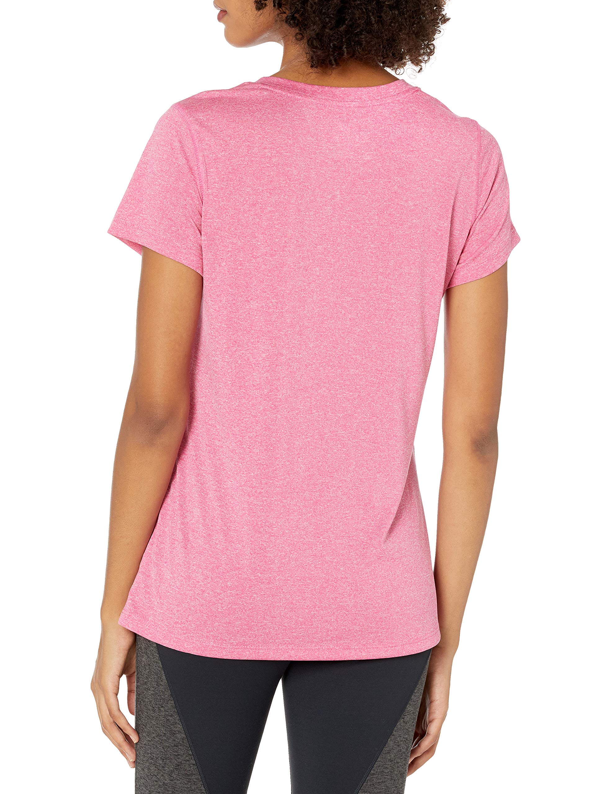 Hanes Women's Sport Performance V-Neck Tee, Amaranth Heather, Medium