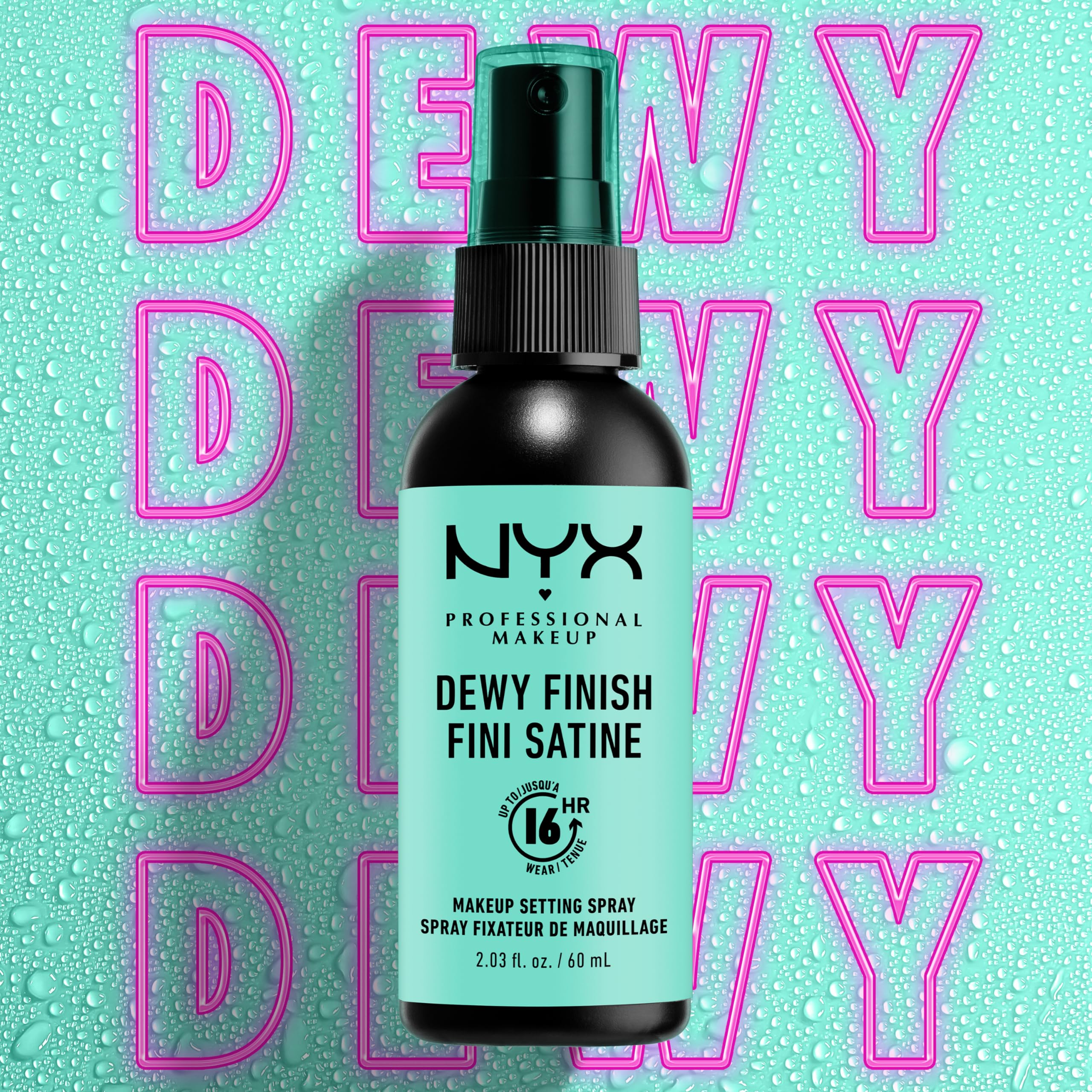 NYX PROFESSIONAL MAKEUP Makeup Setting Spray - Dewy Finish, Long-Lasting Vegan Formula (Packaging May Vary)