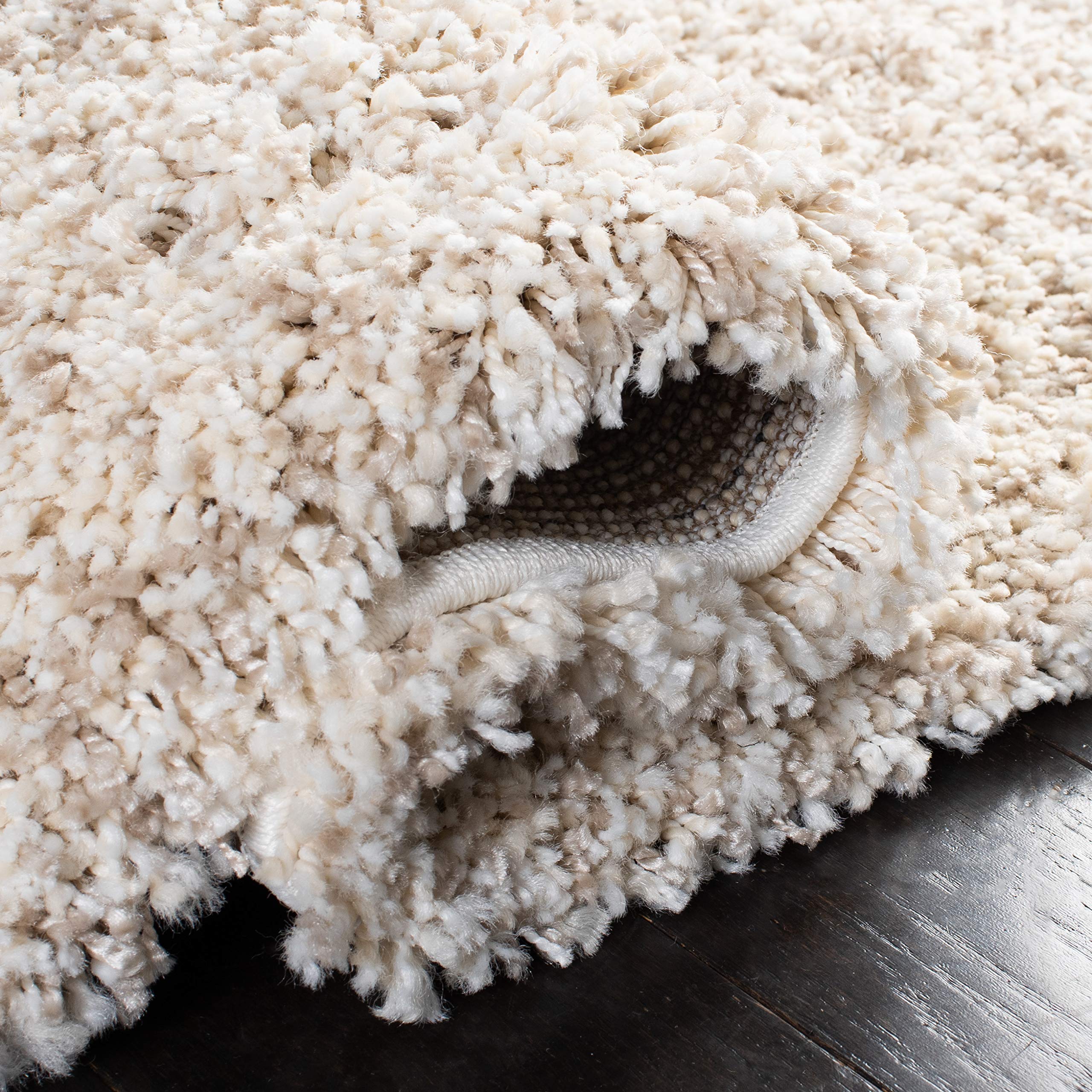 SAFAVIEH Hudson Shag Collection Area Rug - 9' x 12', Ivory & Beige, Modern Abstract Design, Non-Shedding & Easy Care, 2-inch Thick Ideal for High Traffic Areas in Living Room, Bedroom (SGH295C)