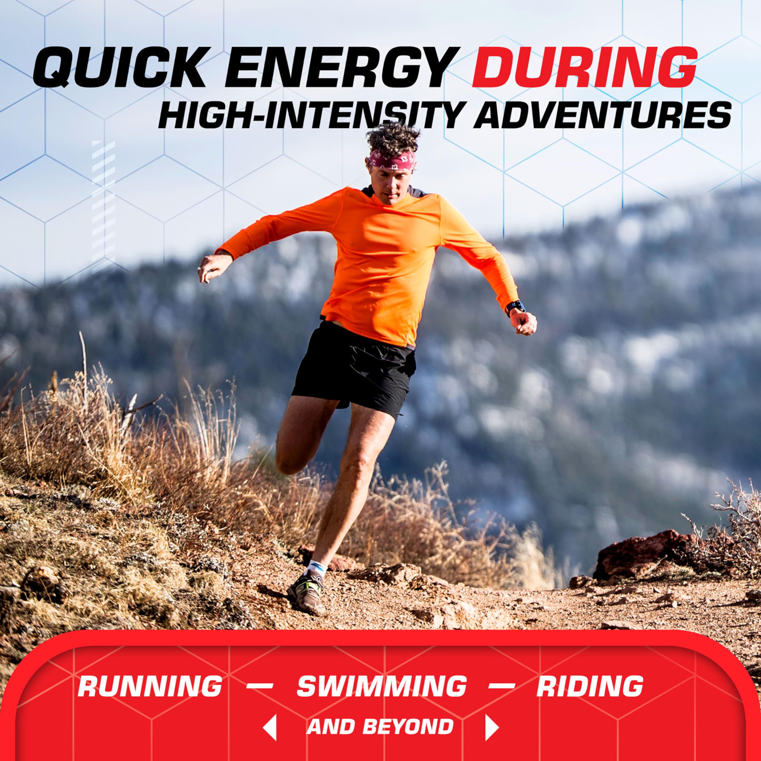 CLIF BLOKS - Orange Flavor with Caffeine - Energy Chews - Non-GMO - Plant Based - Fast Fuel for Cycling and Running - Quick Carbohydrates and Electrolytes - 2.12 oz. (18 Count)