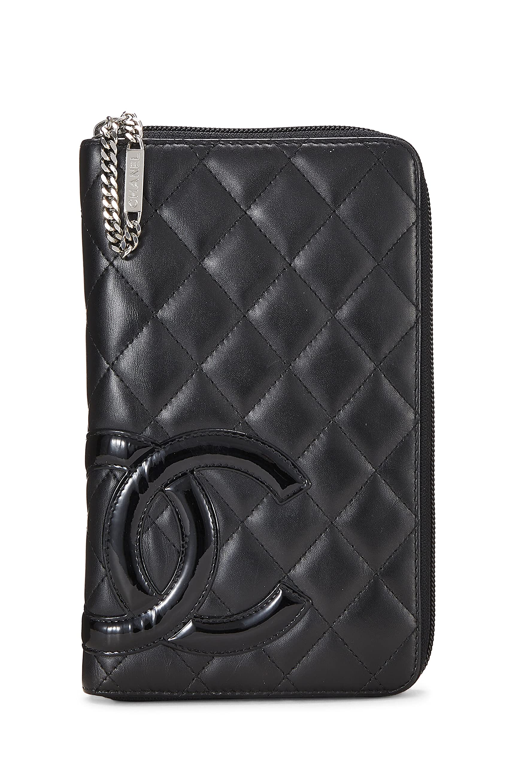 Chanel, Pre-Loved Black Quilted Calfskin Cambon Travel Wallet, Black