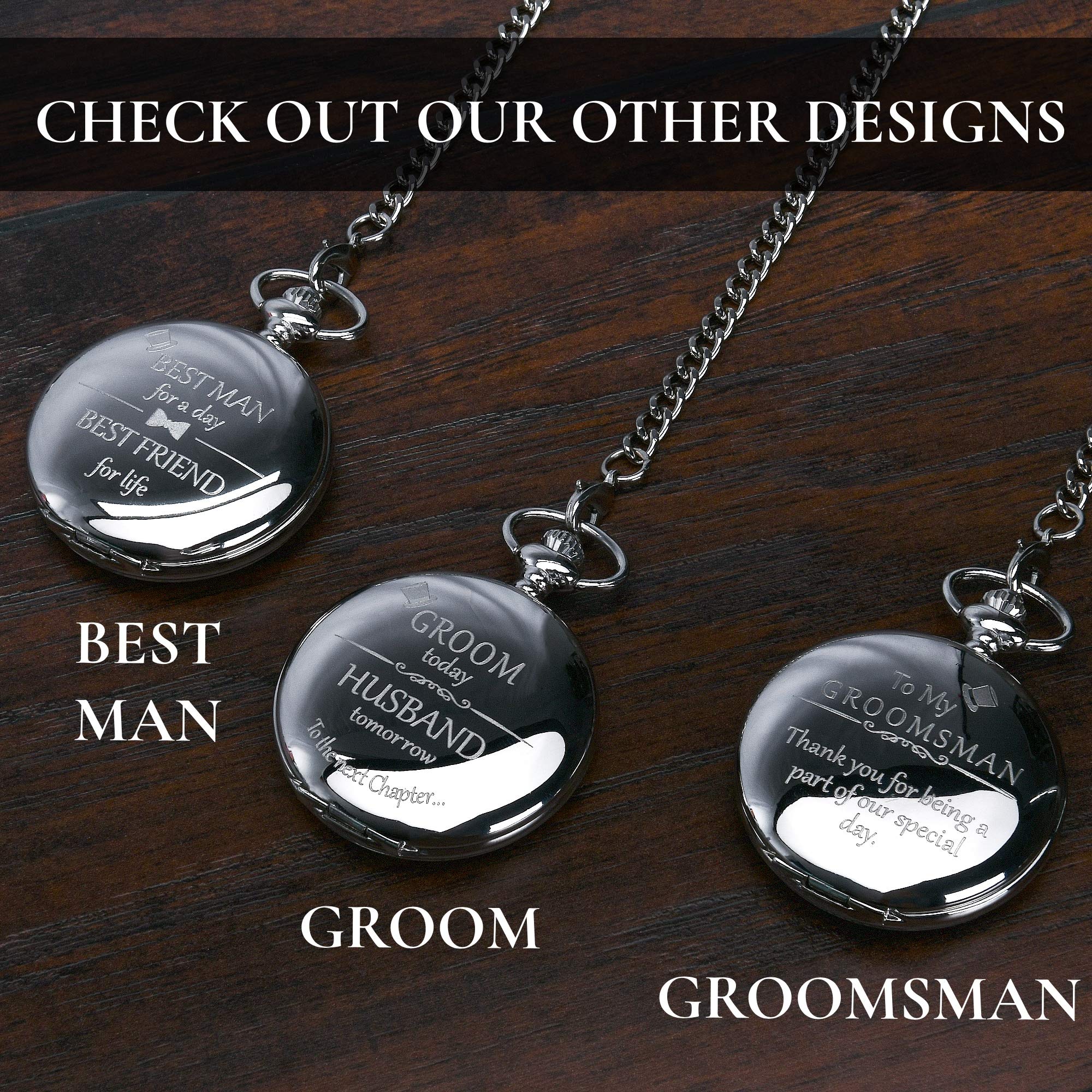 FJ FREDERICK JAMES Groom Gifts from Bride - Engraved 'Groom Today, Husband Tomorrow' - Groom Pocket Watch - Wedding Gift for Groom on Wedding Day I Gift for Groom from Bride on Wedding Day