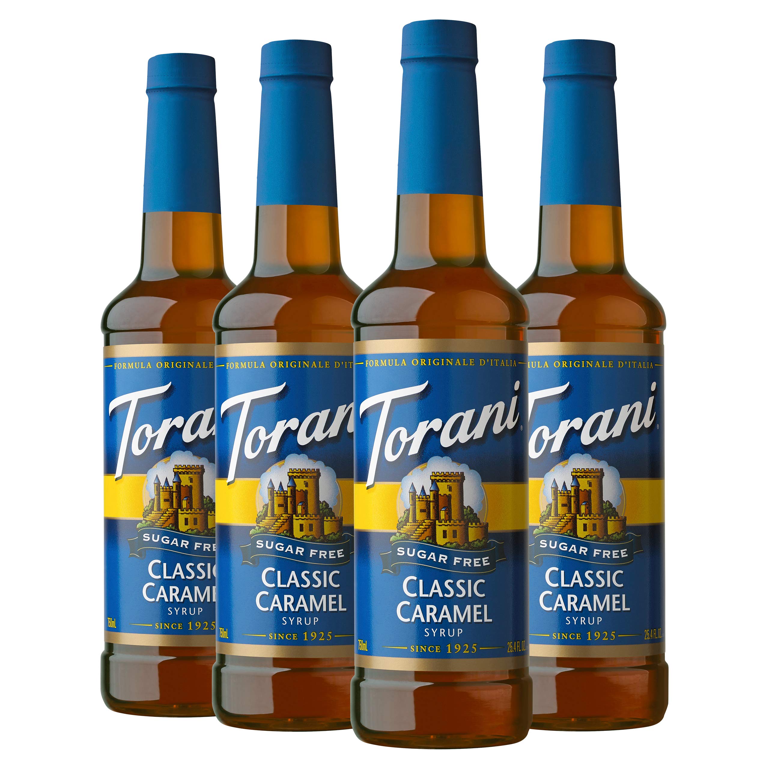 Torani Sugar Free Syrup, Classic Caramel, 25.4 Oz, Pack of 4