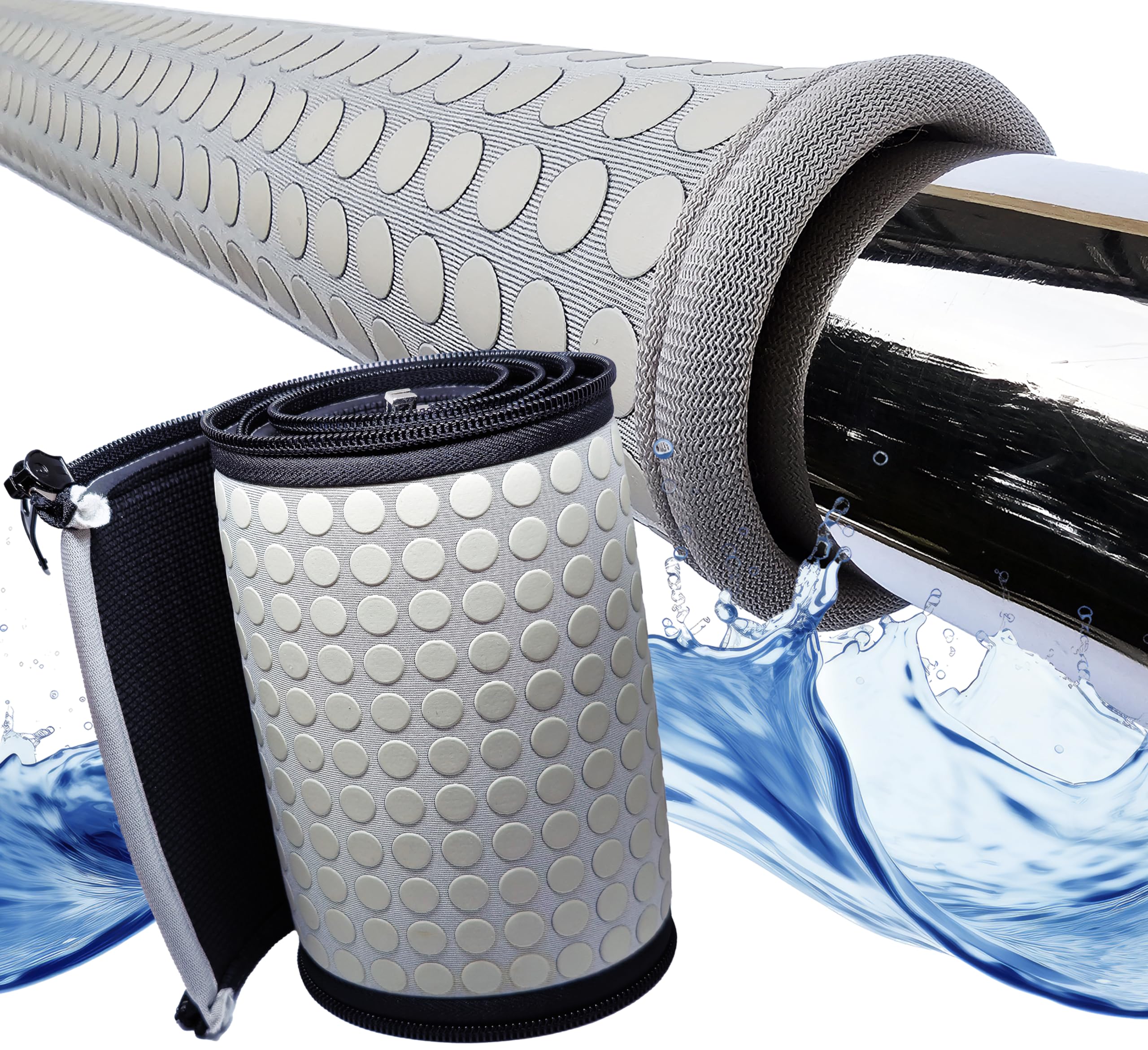 Helba Swimming Pool Handrail Cover - 8 Feet Neoprene Zippered Pool Handle Covers, Slip Resistant Hand Grip Rails for Inground Pool Entry, Railing Sleeves for UV Radiation Protection & Fading