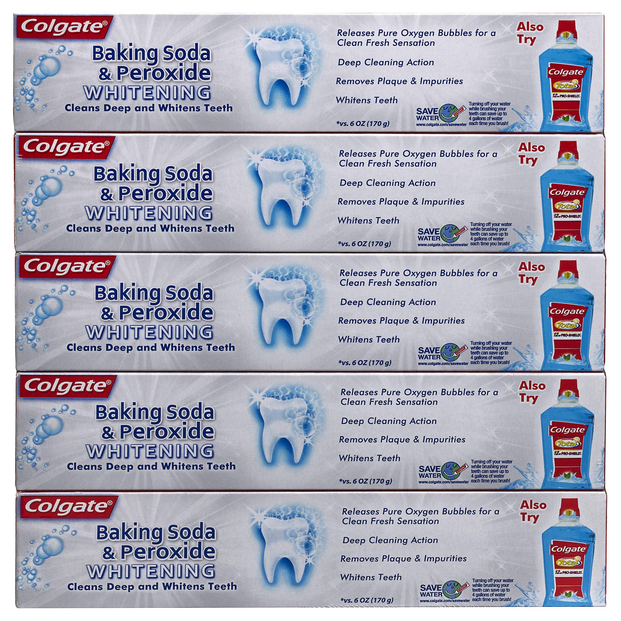 Colgate Baking Soda and Peroxide Whitening Toothpaste, 5 pk./8 oz.