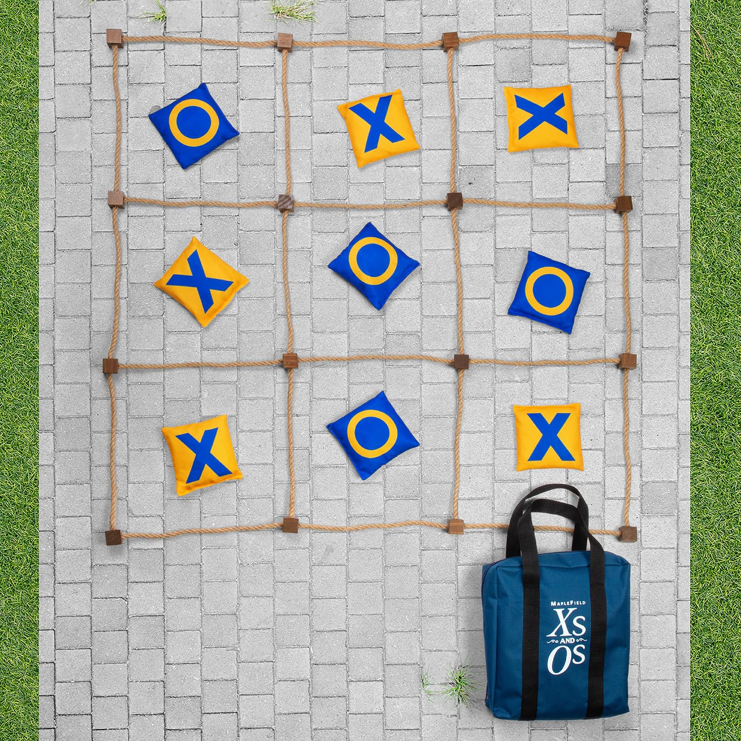 Maplefield Giant Tic Tac Toe Game - Heavier, Quality Bean Bag - Outdoor Lawn Games for Family Picnics, Camping, Parties, and Backyard Fun - Tic Tac Toe Toss Game for Kids and Adults