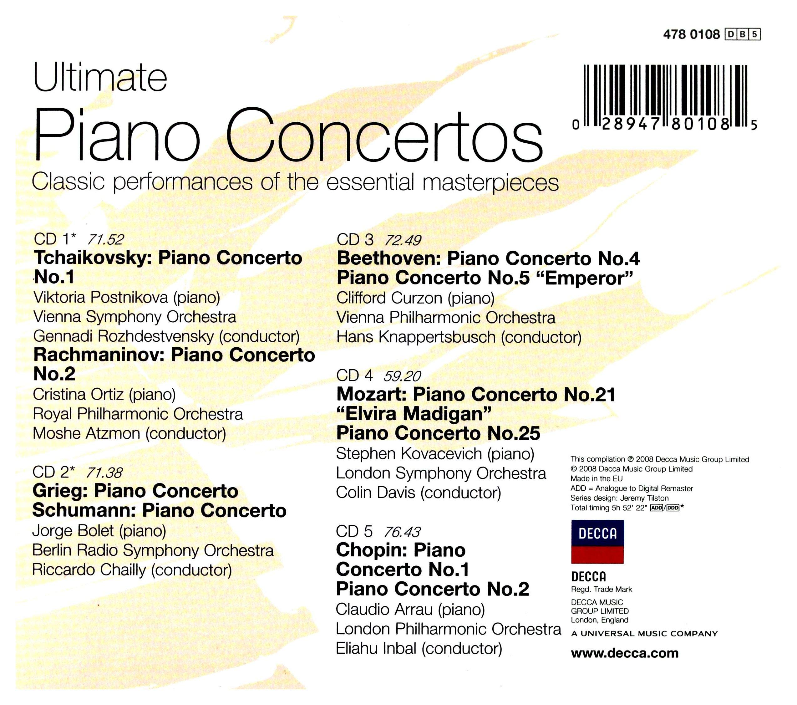 Ultimate Piano Concertos[5 CD]