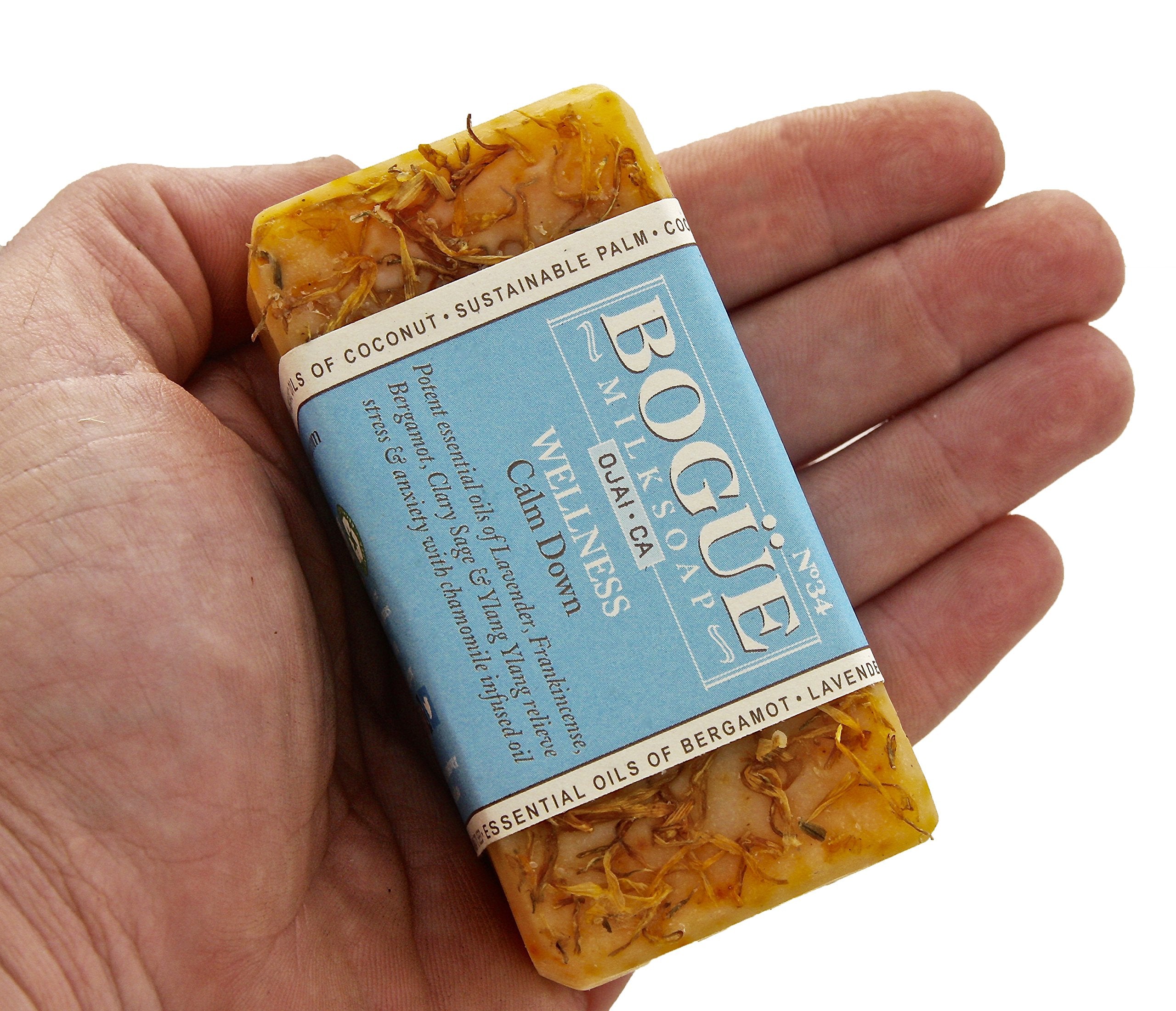 Handmade Goat Milk Soap- BOGUE No.34 WELLNESS Calm Down blend with essential oils of Lavender, Frankincense, Clary Sage & Calming Chamomile to help reduce stress