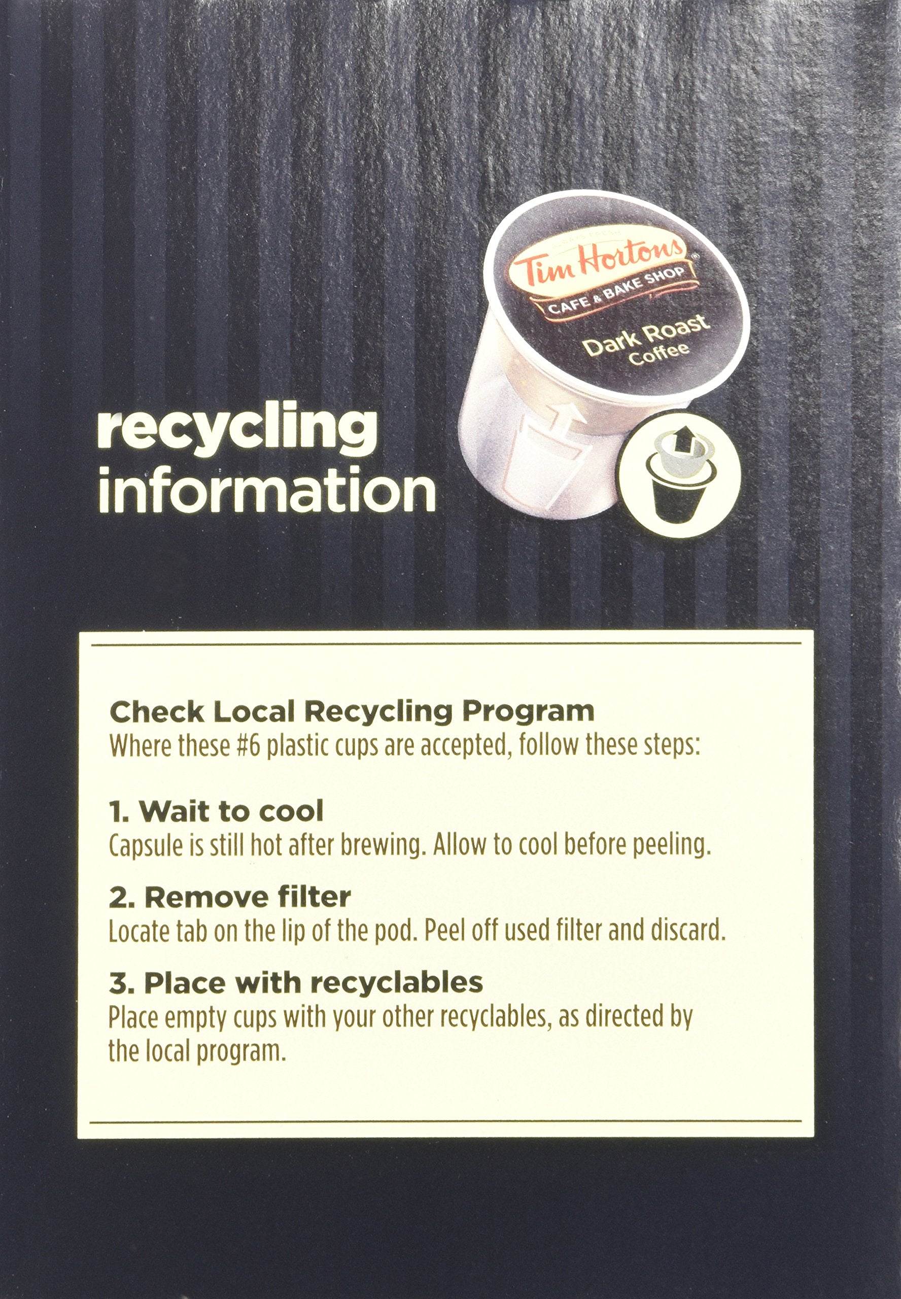 Tim Hortons Dark Roast Single Serve Coffee Cups, 96 Count (Packaging May Vary)