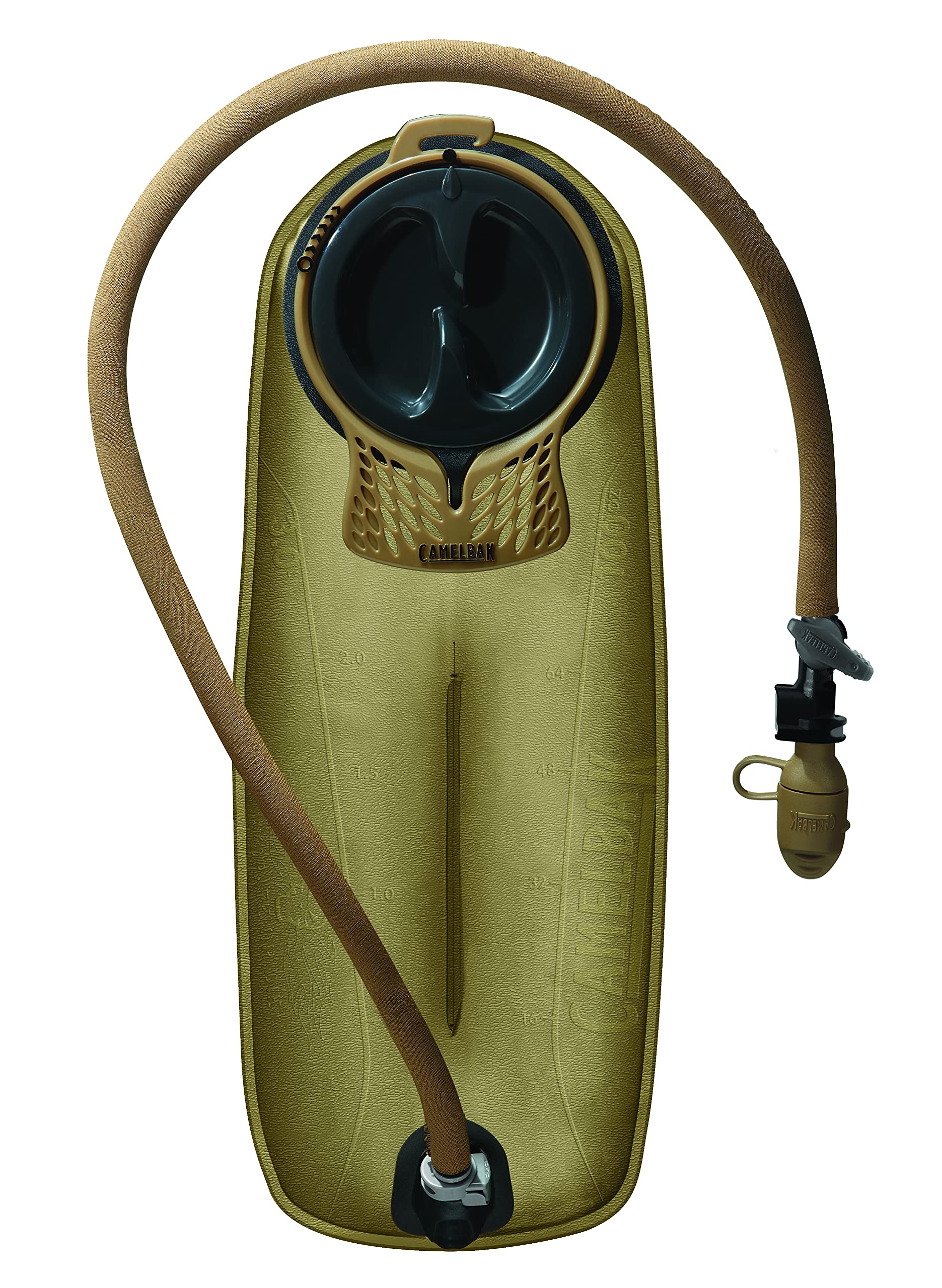 CamelBak Mil Spec Antidote 100oz/3L Long Reservoir - Tactical Hydration Bladder - Leak-Proof Water Bladder - BPA-Free, Brown