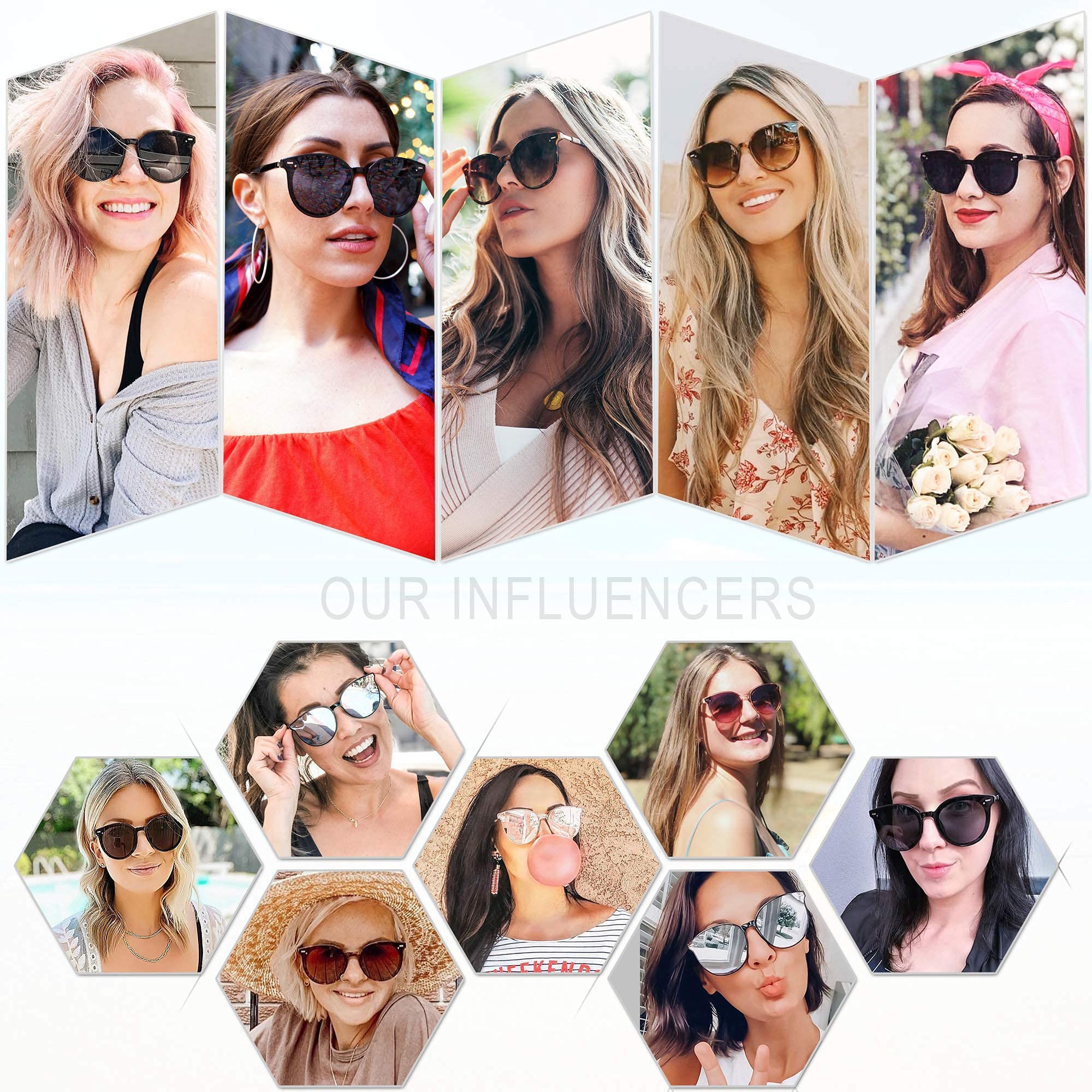 SOJOS Classic Round Sunglasses for Women Men Retro Vintage Large Plastic Frame BLOSSOM SJ2067 with Yellow Tortoise Frame/Gradient Brown Lens