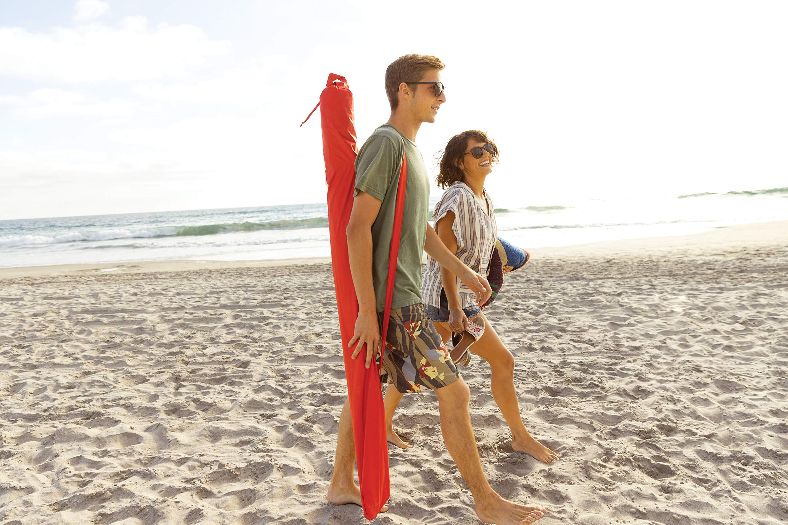 Sport-Brella Premiere UPF 50+ Umbrella Shelter for Sun and Rain Protection (8-Foot, Red)