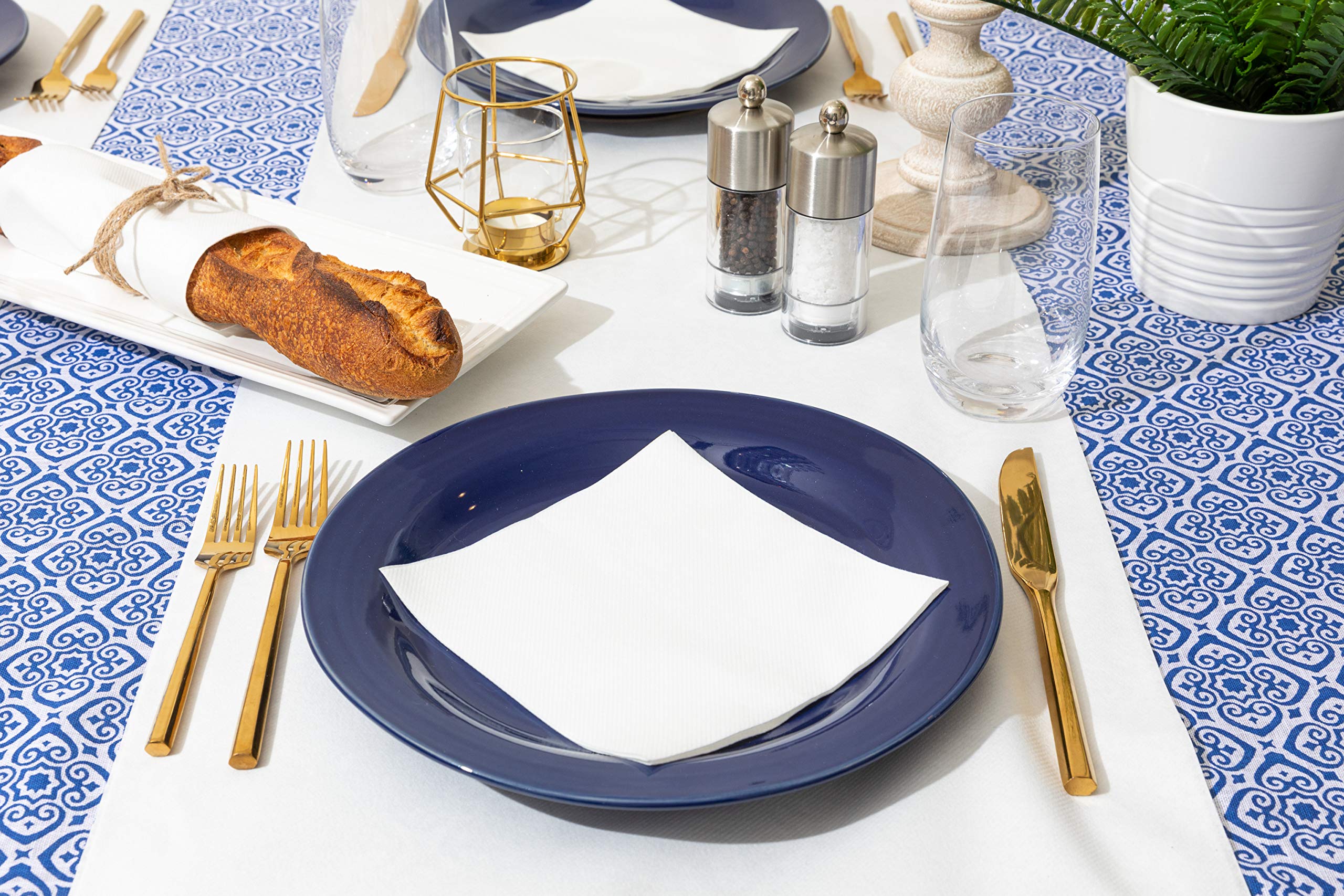 AH AMERICAN HOMESTEAD White Paper Napkins for Everyday Use - Disposable Linen-Like Lunch Napkins - Soft, Thick, and Absorbent Luncheon Serviettes (100 Pack)