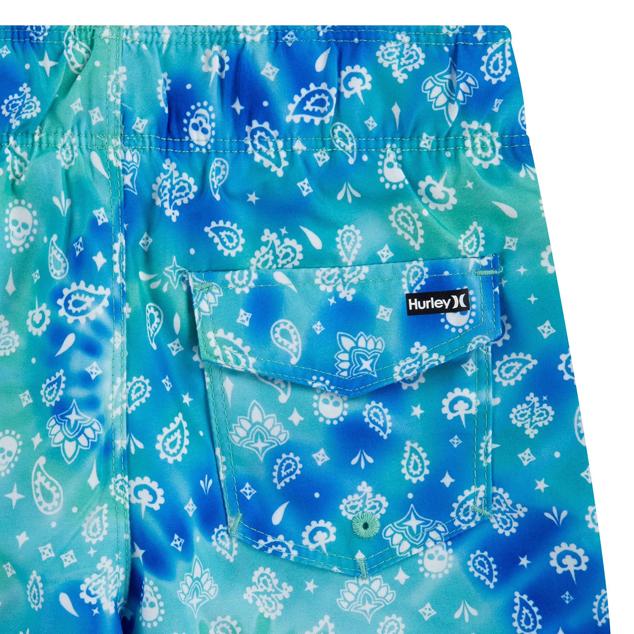 Hurley Boys Printed Pull On Swim Trunks, Aurora Green/Bandana, 4T