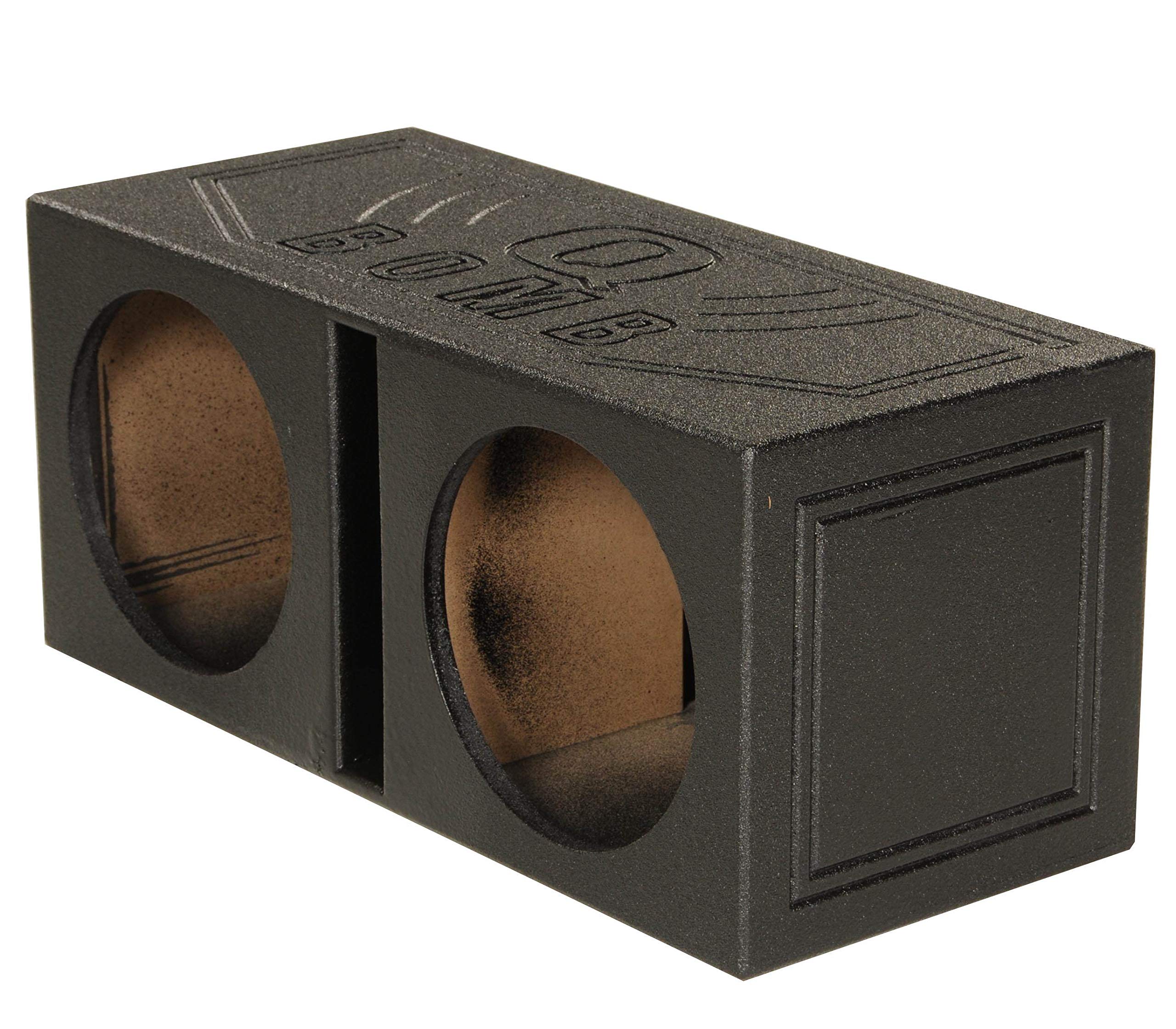 Q Power Dual 12 Inch Subwoofer Box, High-Performance Vented Speaker Enclosure, Black