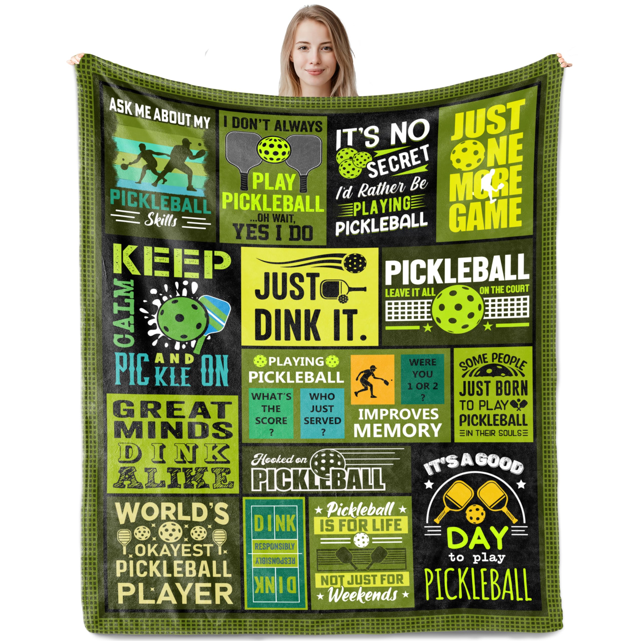 Nuritus Pickleball Gifts, Pickleball Gifts for Women Men, Gifts for Pickleball Lovers, Funny Pickleball Gifts Blanket, Pickleball Accessories Gifts for Women Unique Blankets 50"X60"