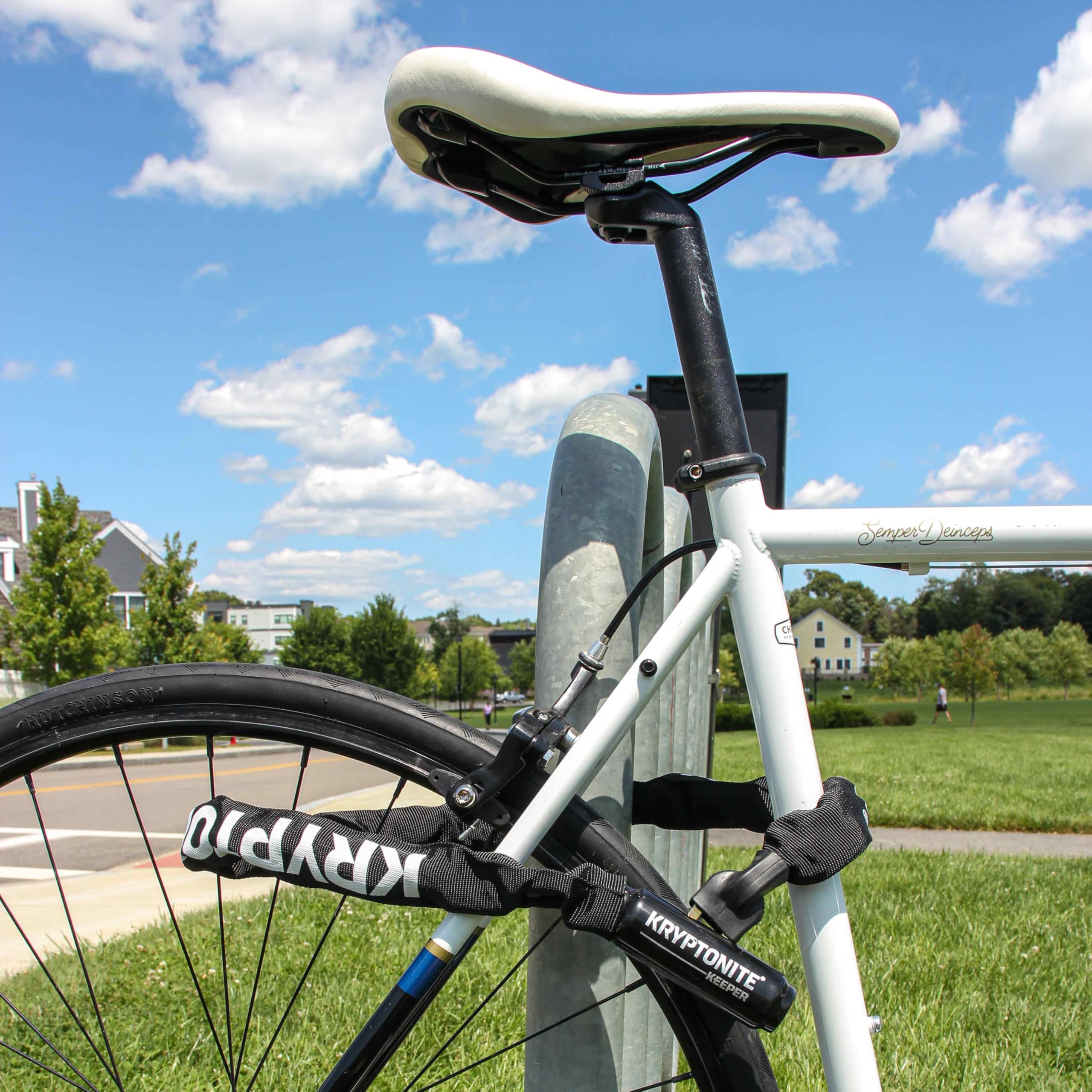 Kryptonite Keeper 785 Bike Chain Lock, 2.8 Feet Long Heavy Duty Anti-Theft Bicycle Chain Lock with Keys for Bike, Motorcycle, Scooter, Bicycle, Door, Gate, Fence