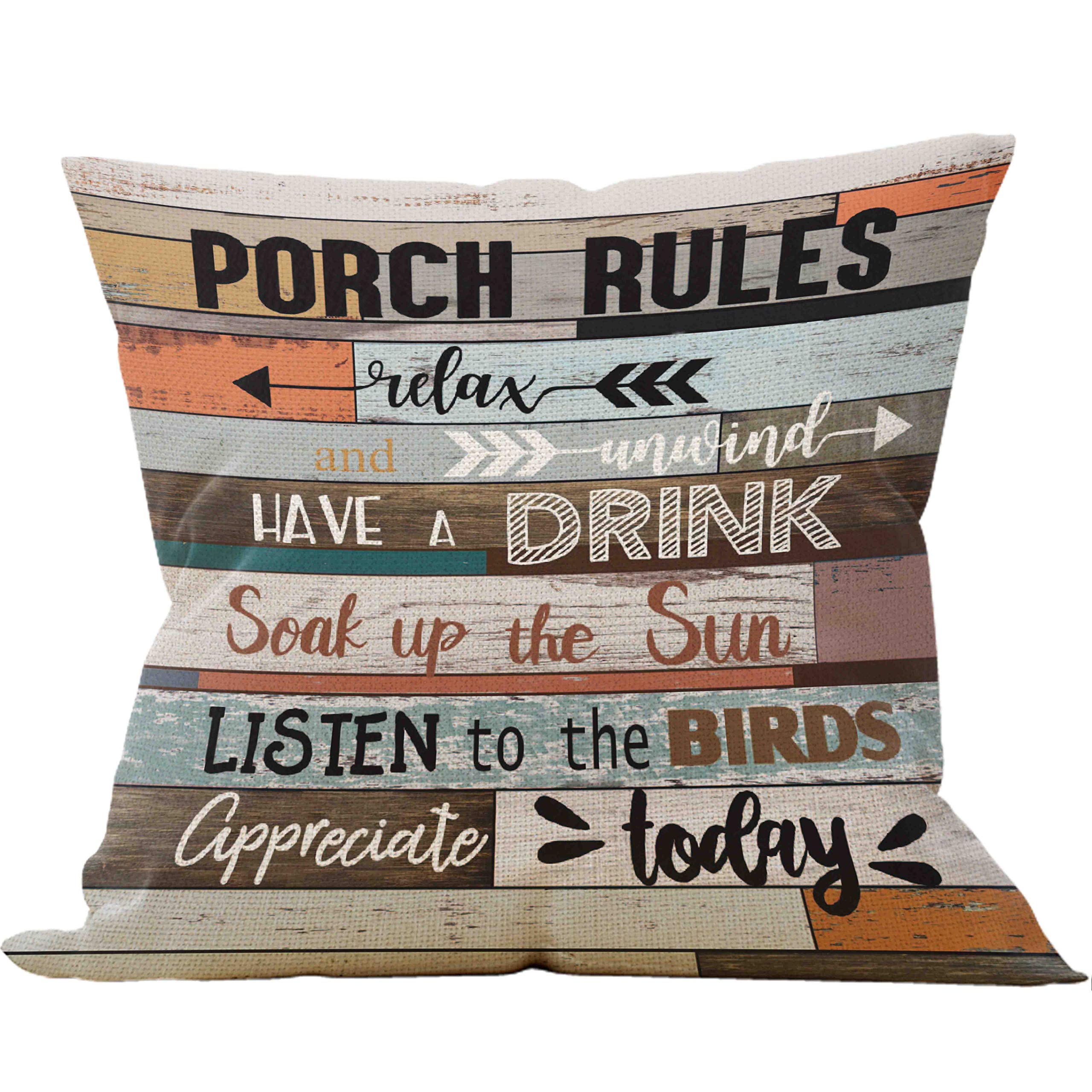 Mancheng-zi Porch Pillows,Porch Pillow Covers 18x18,Porch Decor,Farmhouse Porch Decor,Outdoor Pillow Covers,Outdoor Throw Pillows, Porch Rules Pillow