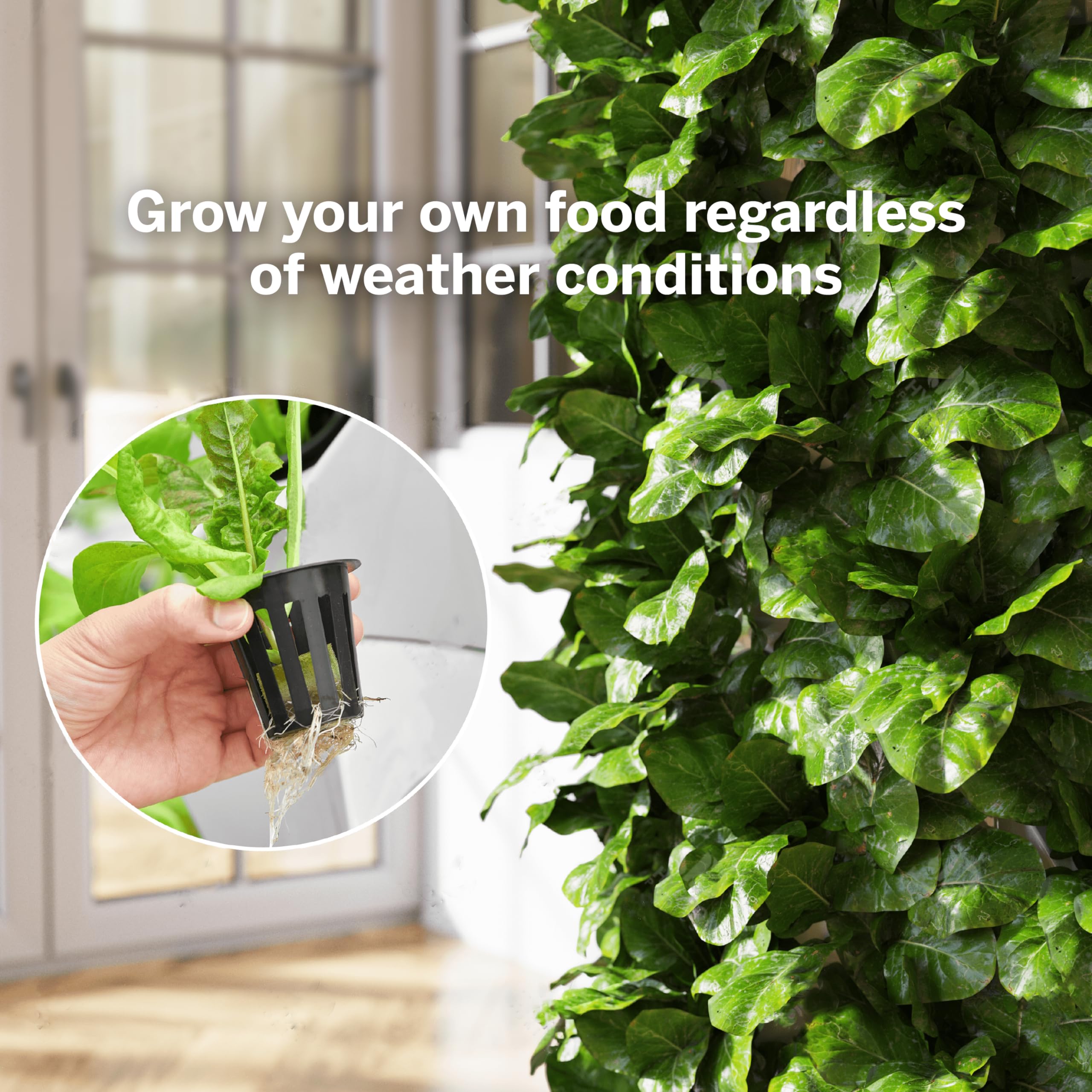 AVUX Hydroponic Growing Tower – A 10 Layers (80 Pots) Vertical Growing Freestanding Aeroponic Garden with Wheels and Sponges to Germinate Seeds and Planting Herbs and Vegetables