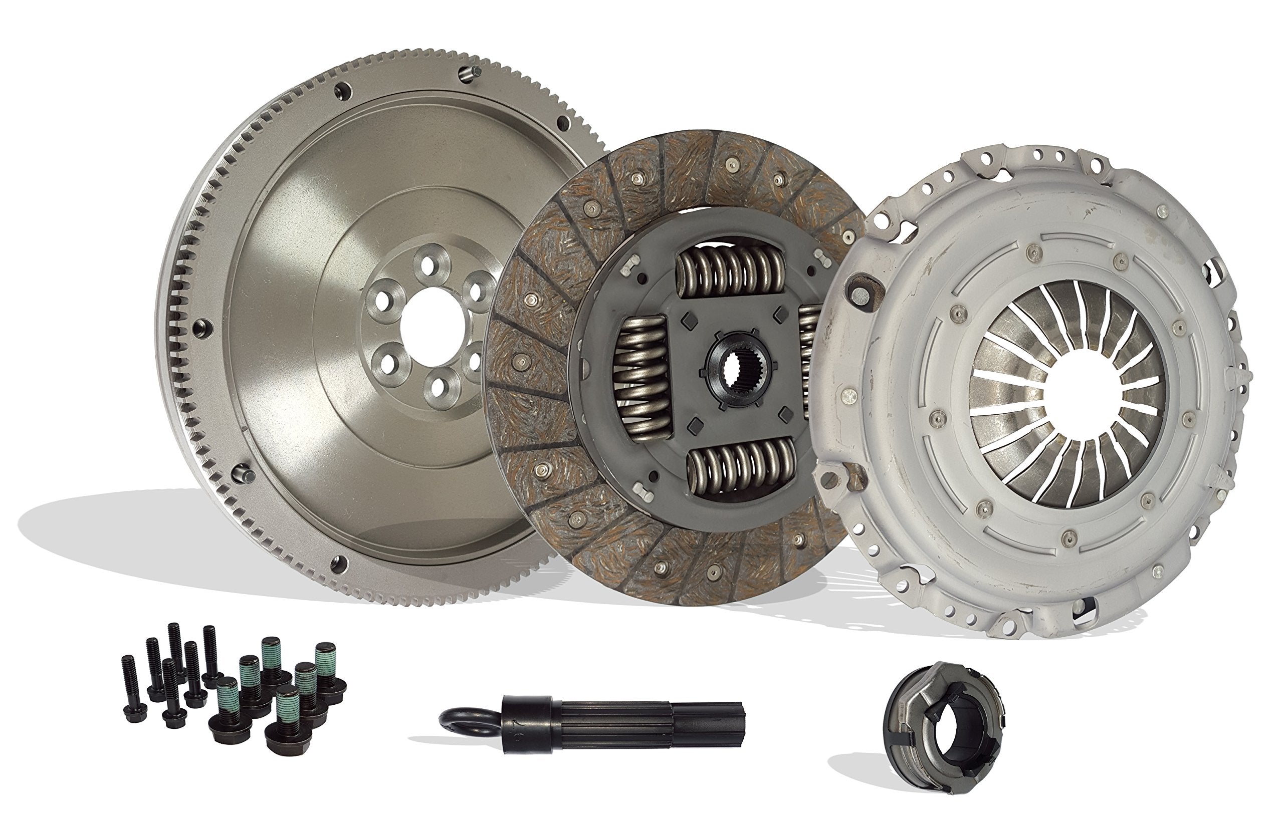 Clutch Kit Compatible With TT Golf Beetle Jetta Gls Glx Gti Tdi Base Gl Sportline Sport 1998-2006 1.8L l4 GAS DOHC 1.9L L4 DIESEL SOHC Turbocharged (FWD; 5 speed only; 17-059SMF)