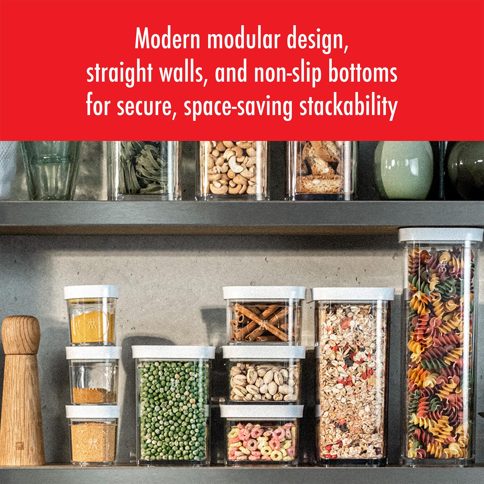 ZWILLING Fresh & Save Cube Box Set, 12-pc, Plastic, Airtight Dry Food Storage Container, Small & Medium Cube Set