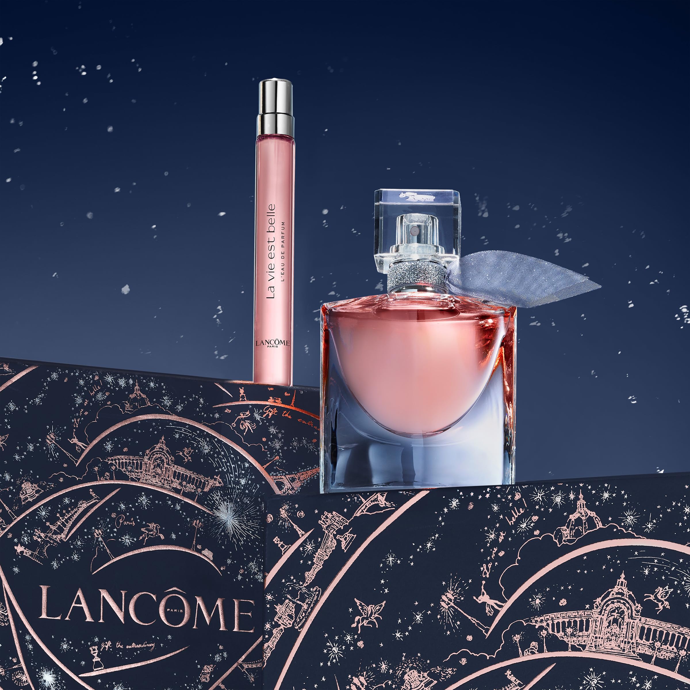 Lancôme La Vie Est Belle Holiday Traveler Perfume Gift Set - Full Size Eau de Parfum 1 Fl Oz, Travel size Eau de Parfum 0.34 Fl Oz - Limited Edition