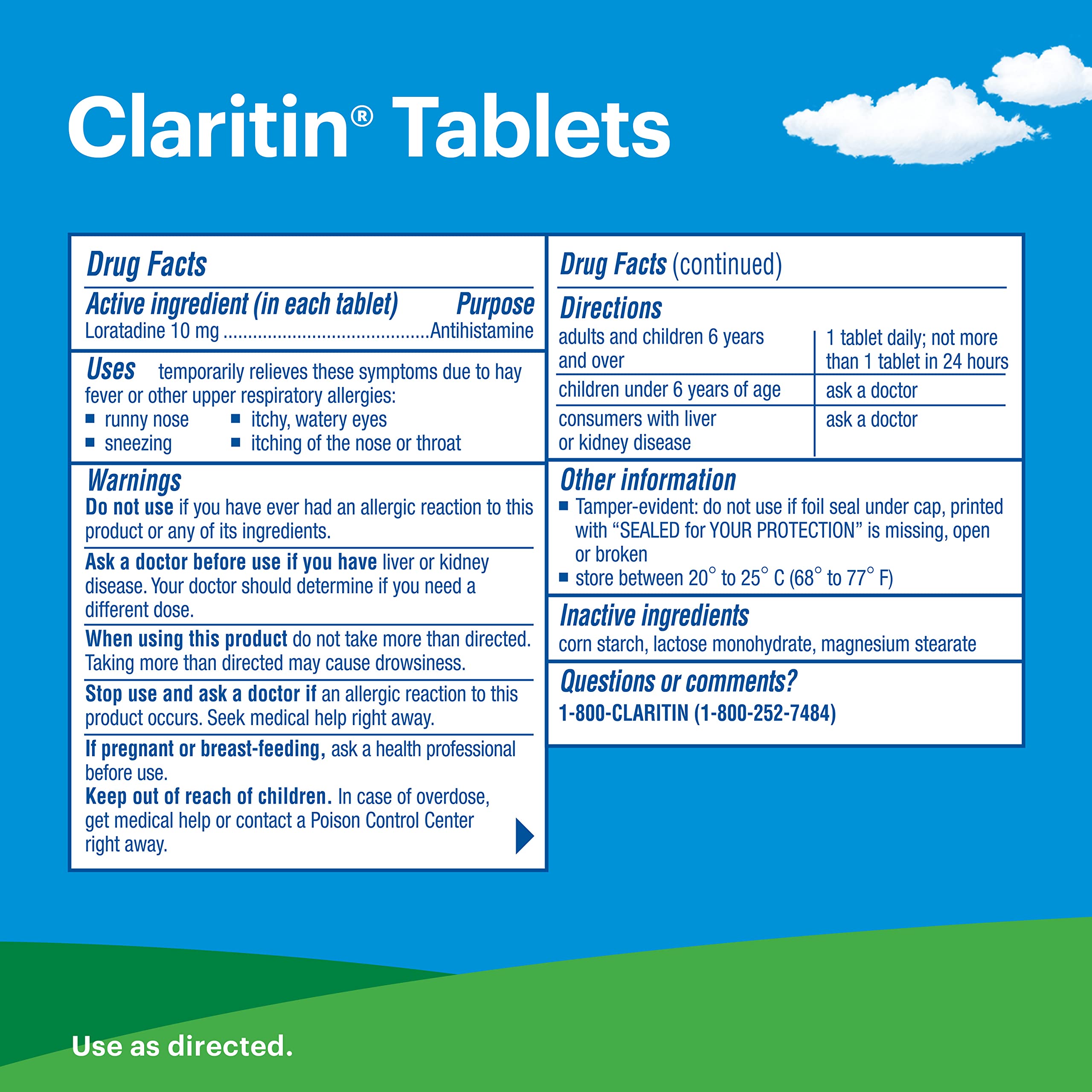 Claritin 24 Hour Non-Drowsy Allergy Medicine Bundle Pack, Prescription Strength Allergy Relief with 10mg Loratadine, Antihistamine, 45ct Tablets and 10ct Liquid Gels