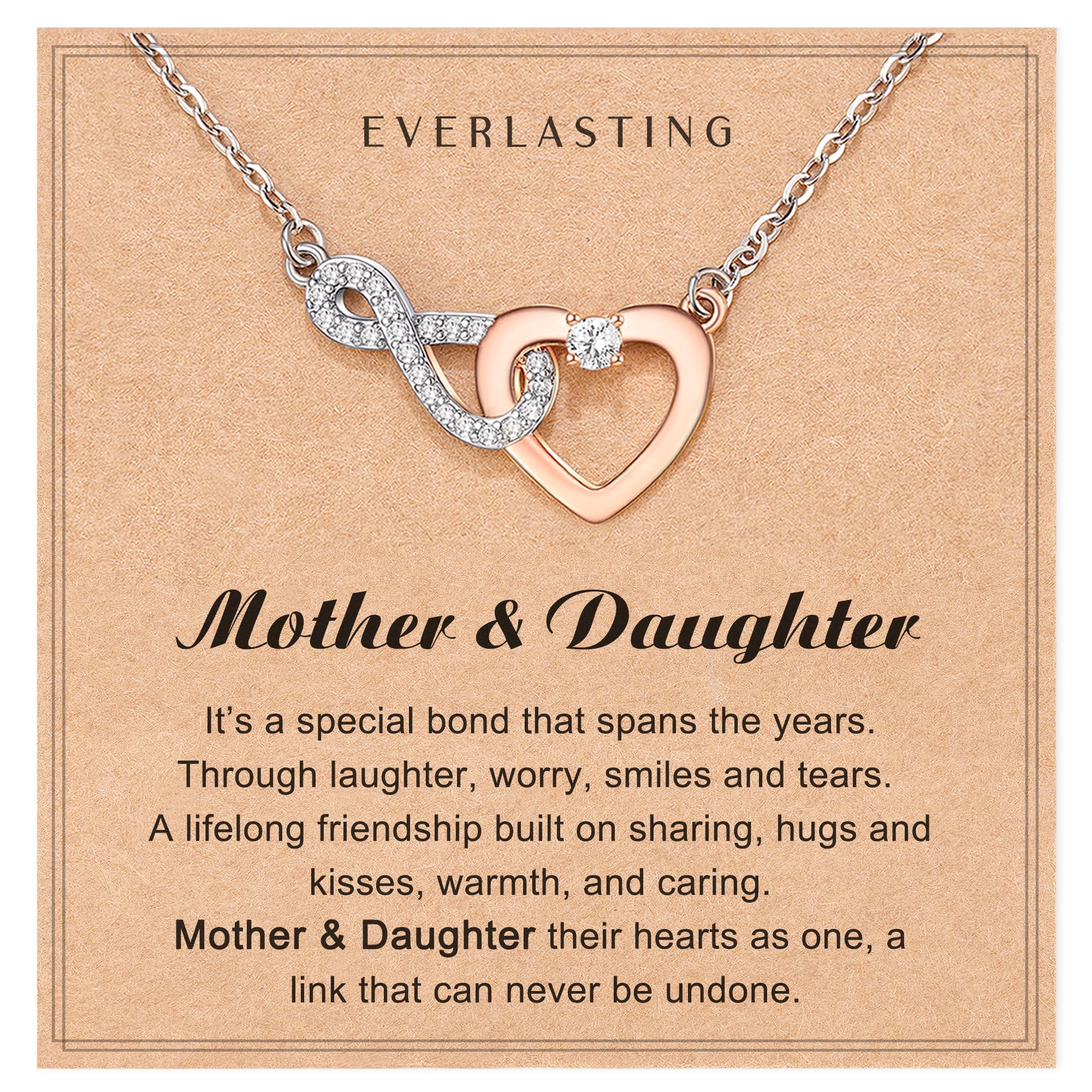 Shonyin Mother Daughter Necklace Mothers Day Gifts from Daughter Infinity Heart Pendant Necklace Jewelry for Women Mother in Law Mom Necklace Valentines Day Gifts for Mom Daughter