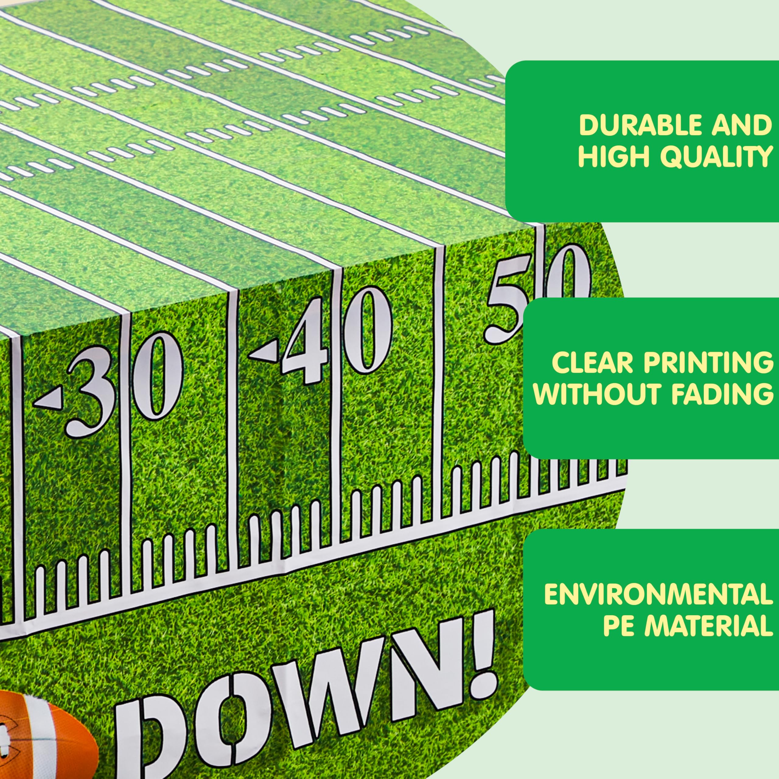 JOYIN 4 Pack Game Day Football Tablecloth Table Cover Touchdown Party Decorations Football Party Supplies (54x72 Inches)