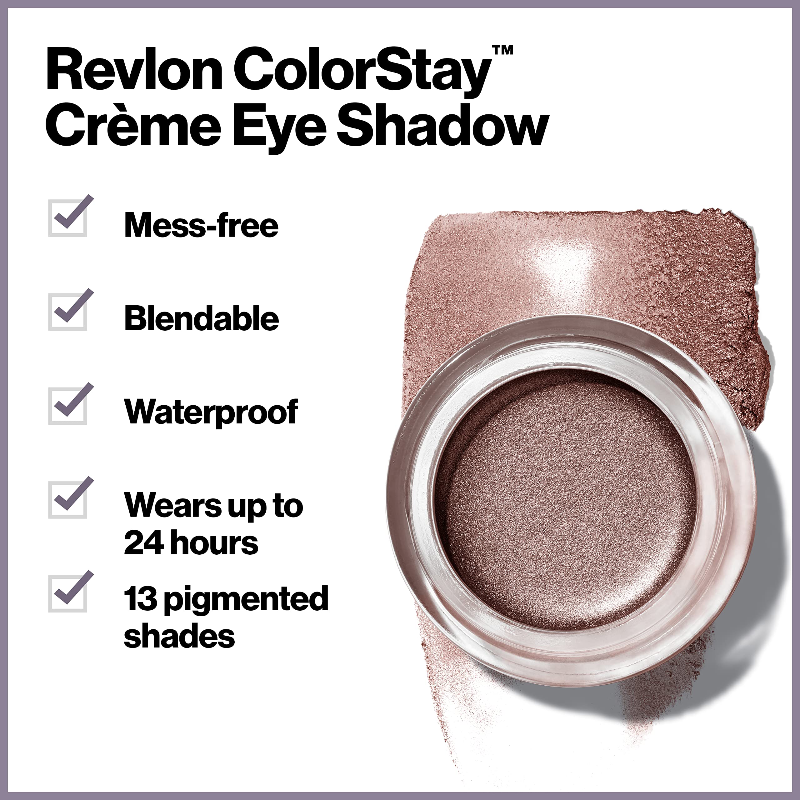 Revlon Crème Eyeshadow, ColorStay 24 Hour Eye Makeup, Highly Pigmented Cream Formula in Blendable Matte & Shimmer Finishes, 715 Espresso, 0.18 Oz