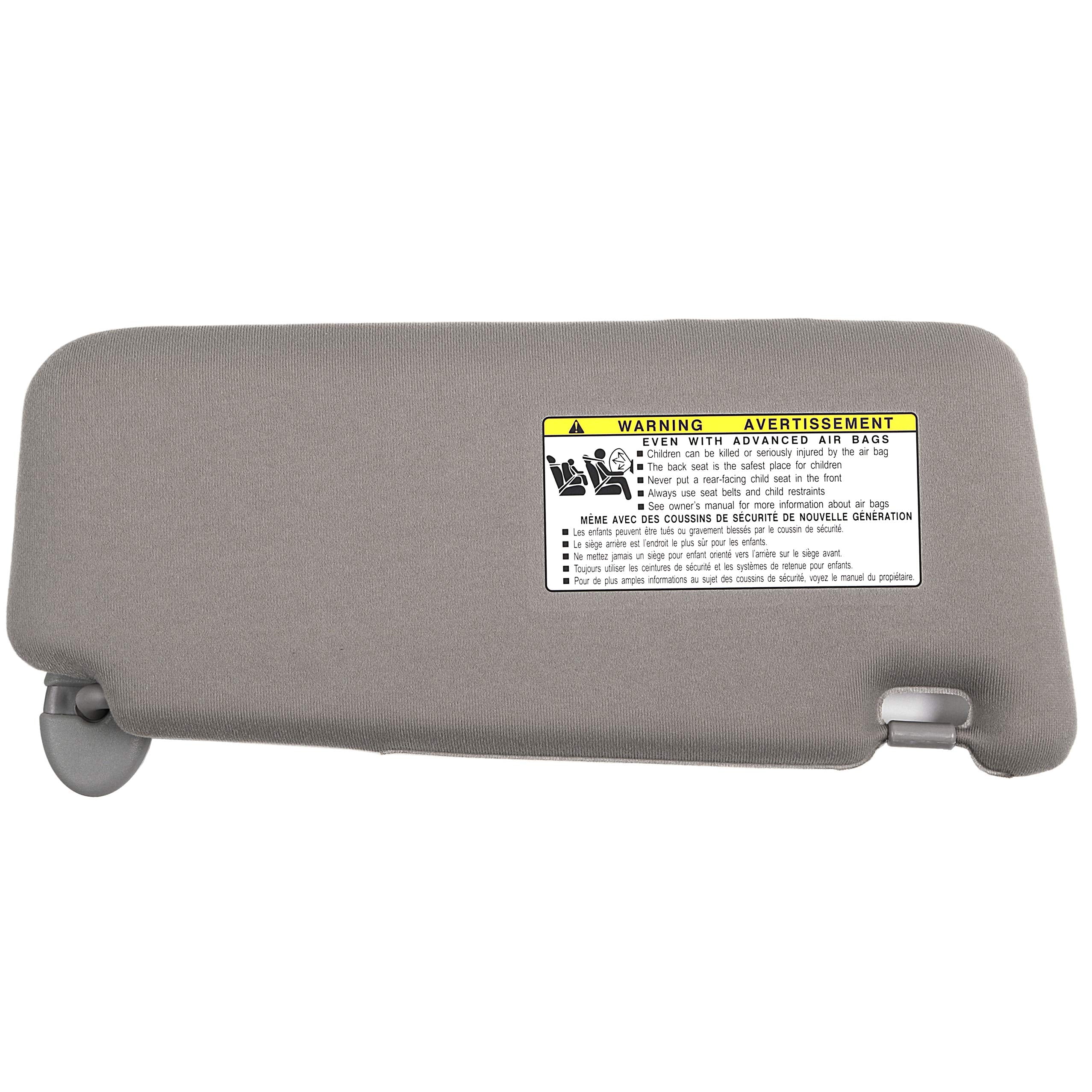 Ezzy Auto Gray Left Driver Side Sun Visor fit for Toyota Camry without Sunroof 2007 2008 2009 2010 2011