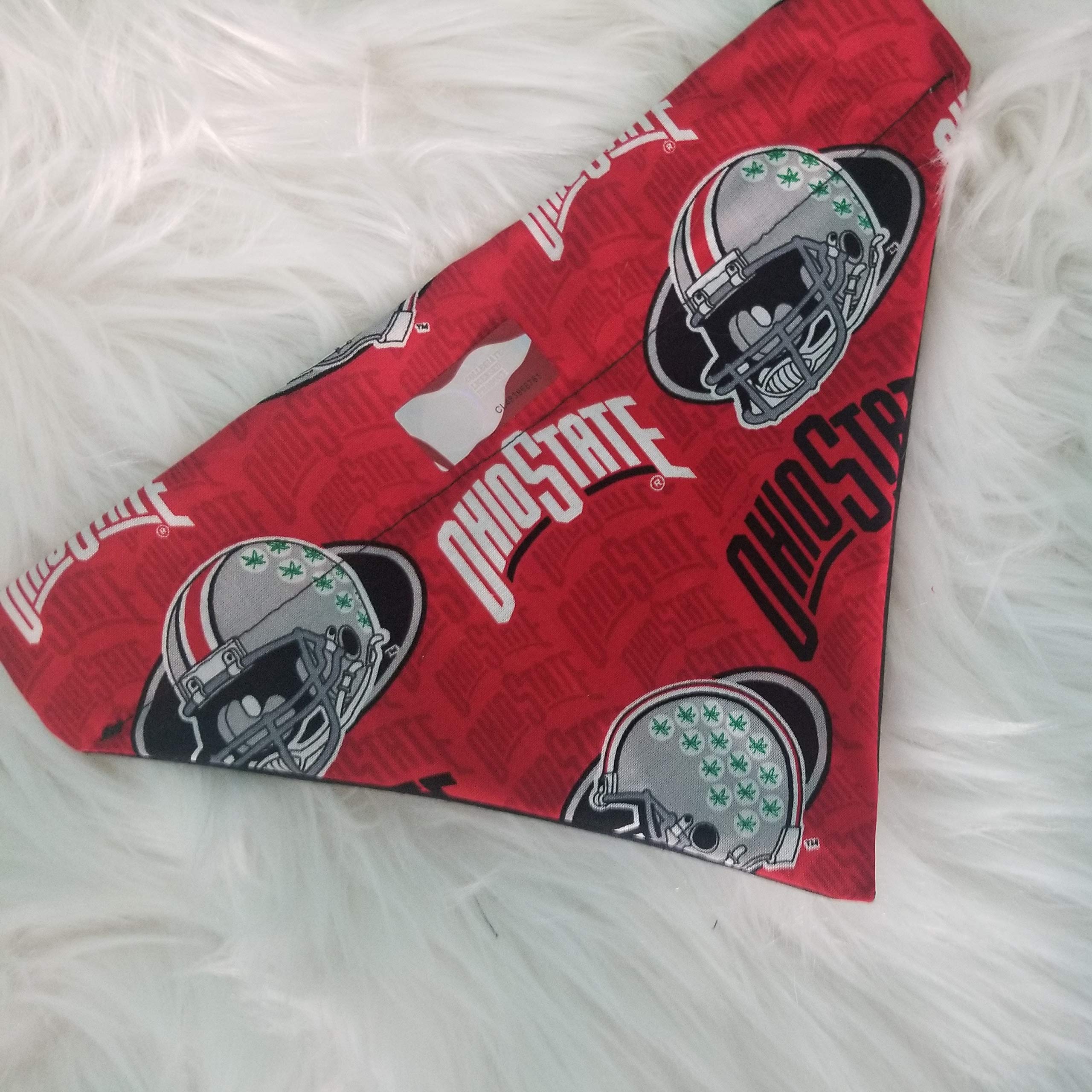 Ohio State Buckeye Football Over the Collar Dog Bandana Extra Small