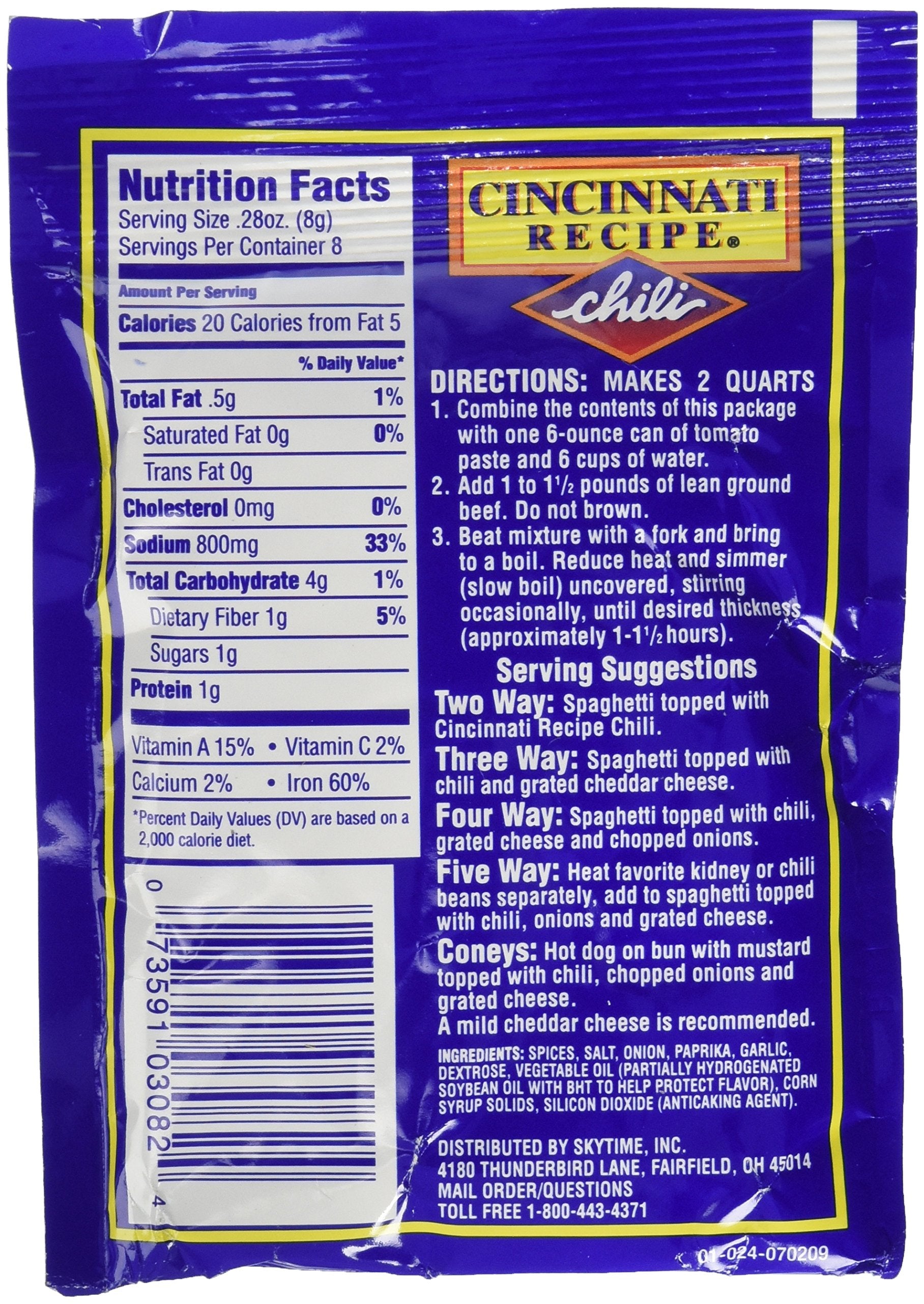 6 Pack Cincinnati Chili Mix Packets