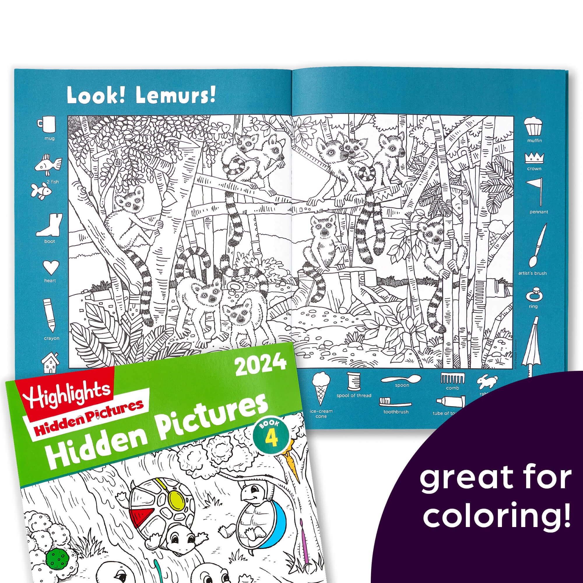 Highlights Hidden Pictures 2024 Activity Books for Kids Ages 6 and Up, 4-Book Set of Travel-Friendly Screen Free Seek and Find Fun, Books Double as Coloring Books