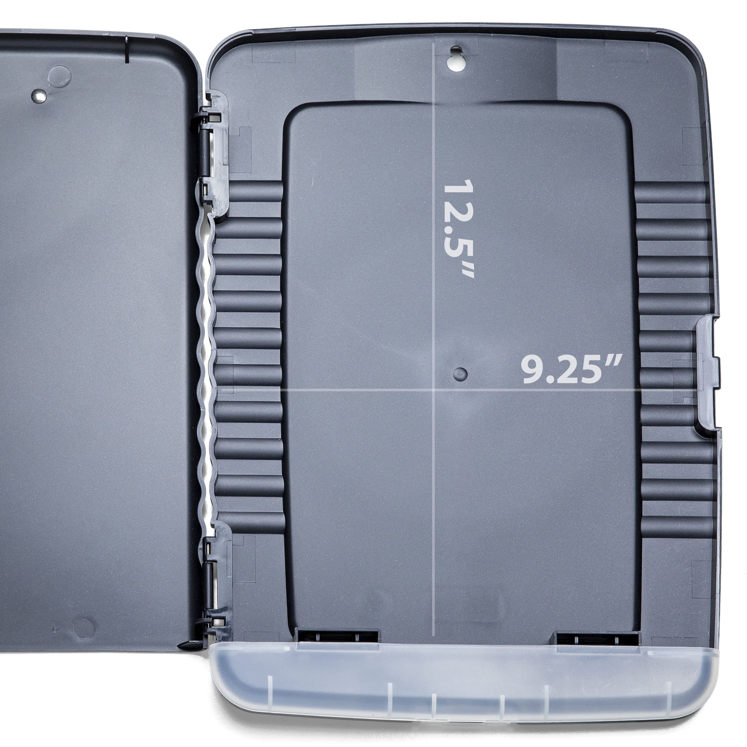 Officemate Slim Clipboard Storage Box, Charcoal (83303)