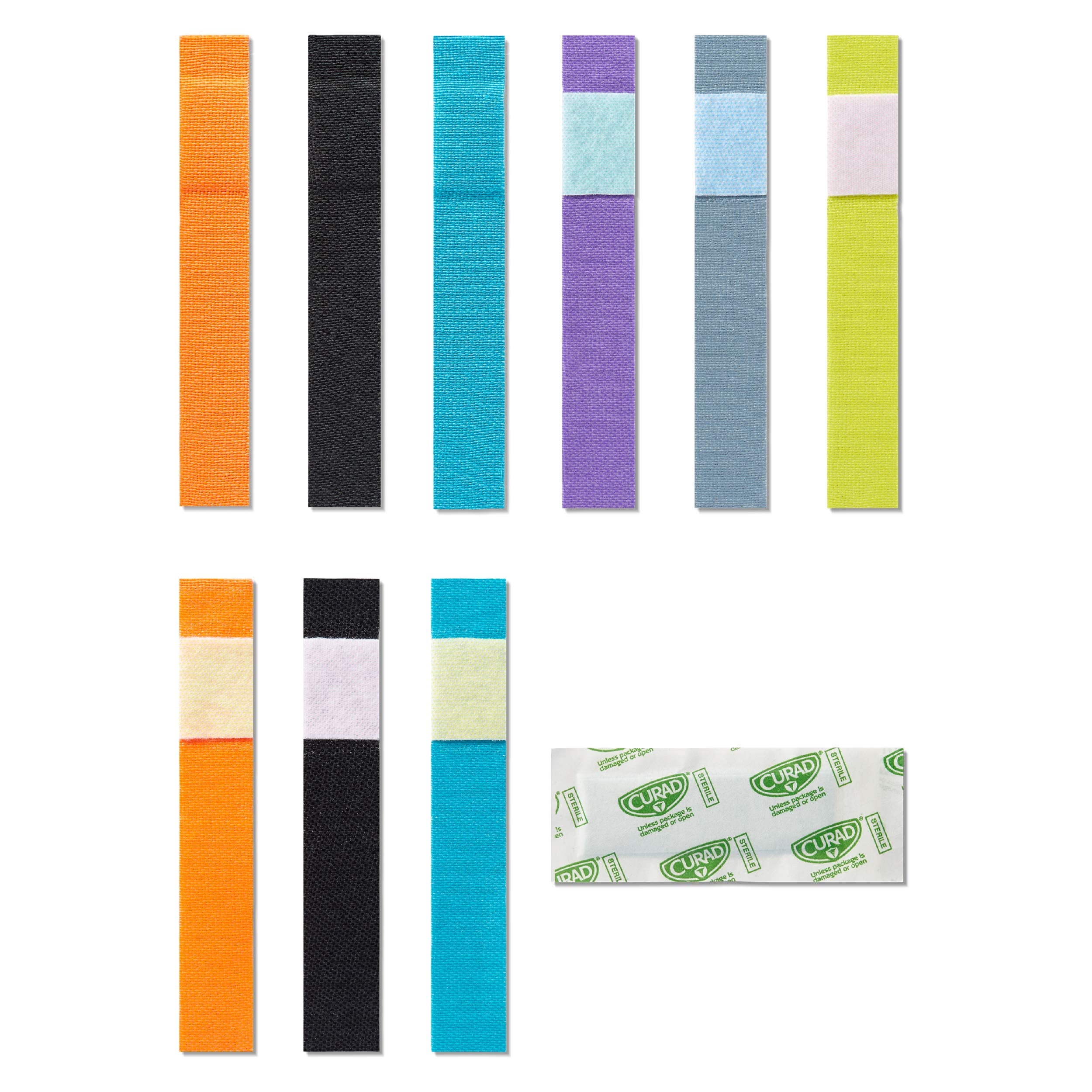 CURAD Performance Series IRONMAN Antibacterial Bandages, Extreme Hold Adhesive Technology, Extra Long Flexible Fabric Bandages for Cuts, Scrapes, & Burns, Assorted Colors, 0.75 x 4.75 inches, 20 Count