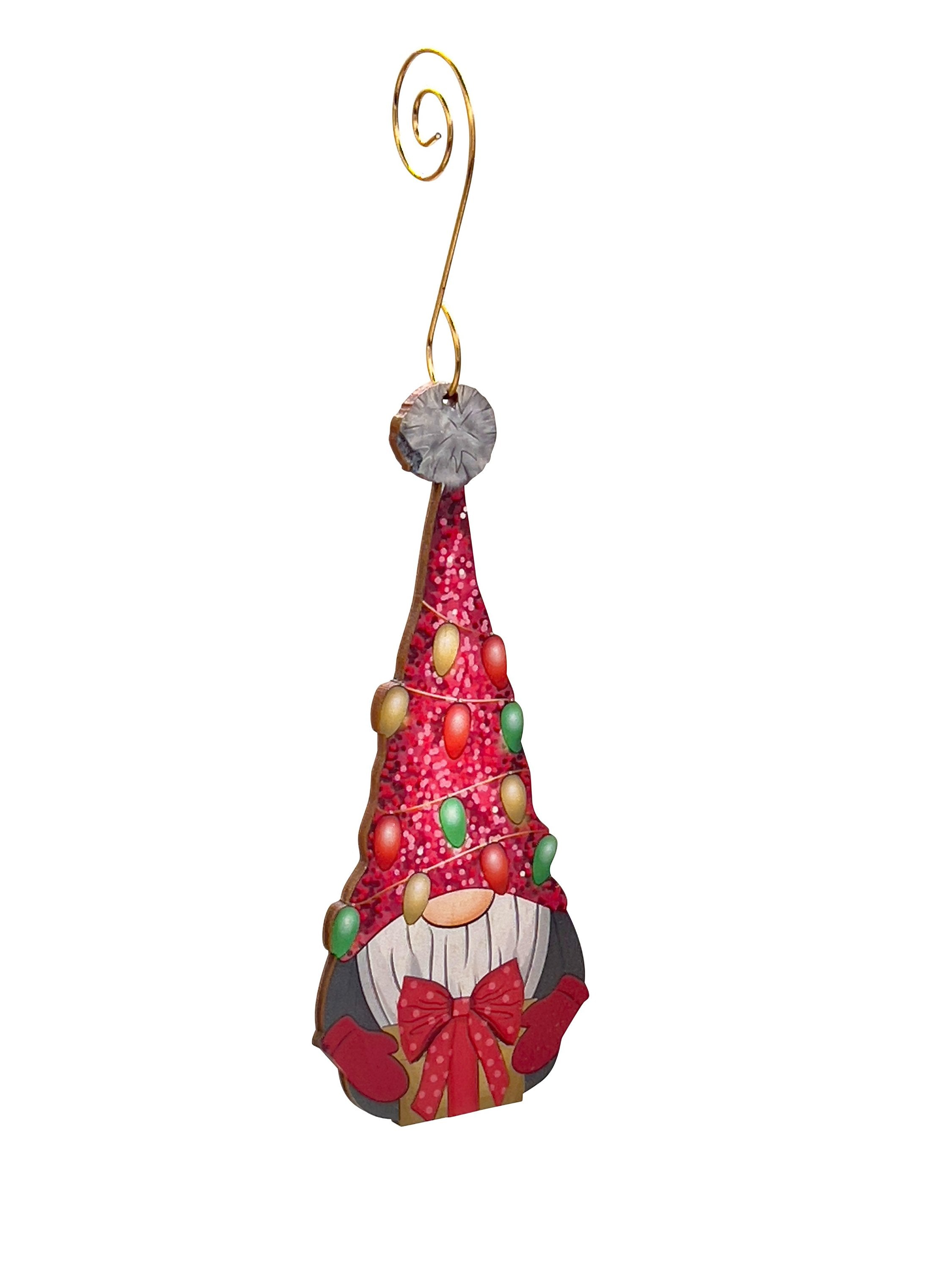 Christmas Gnome Wood Ornament