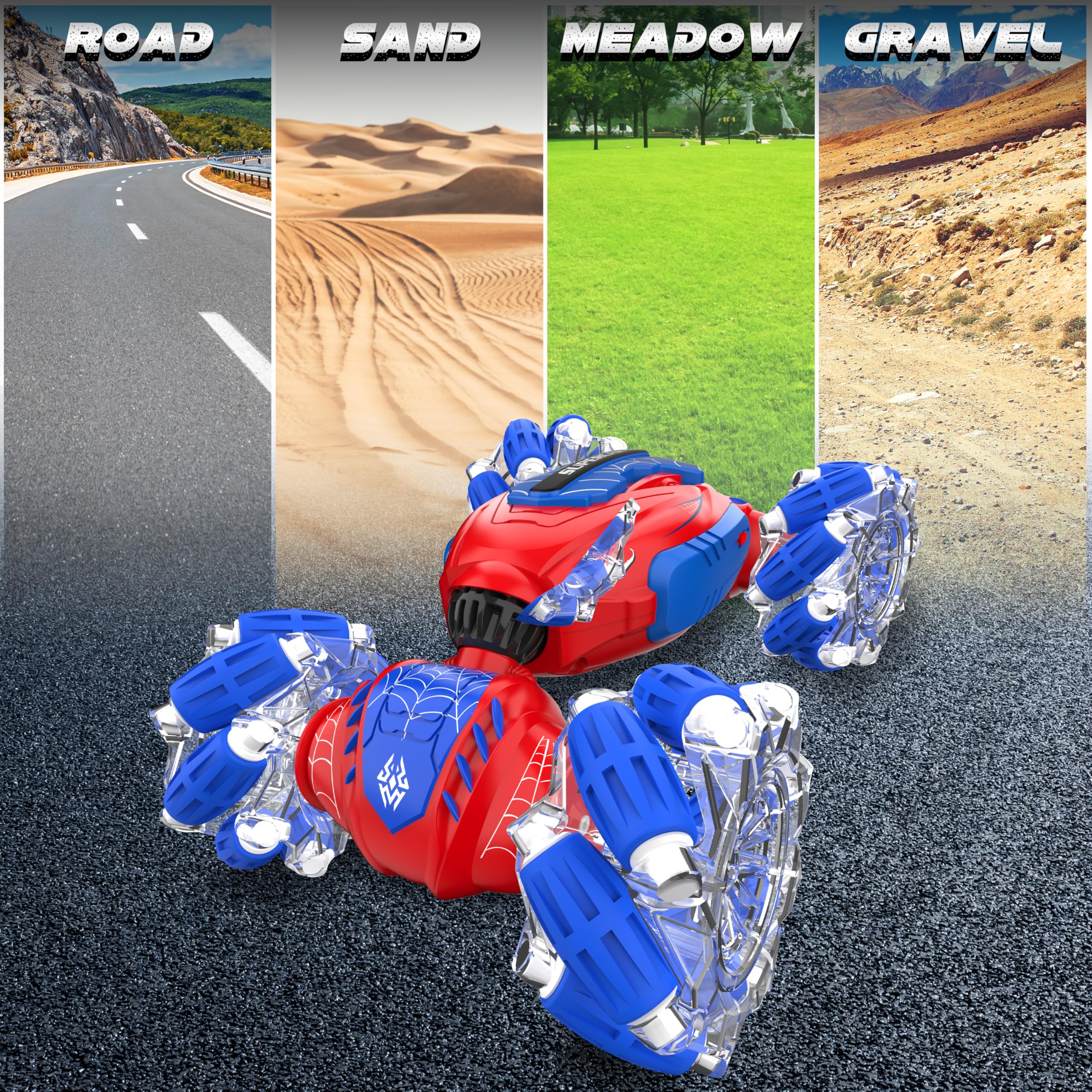 Remote Control Car, Gesture Sensing RC Stunt Car, 4 WD Transform Off Road for Rotating, 2.4Ghz Hand Controlled Remote Control Twister Cars, RC Cars for Kids Boys Girls Toy Gift Age 8 9 10 11 12 yr