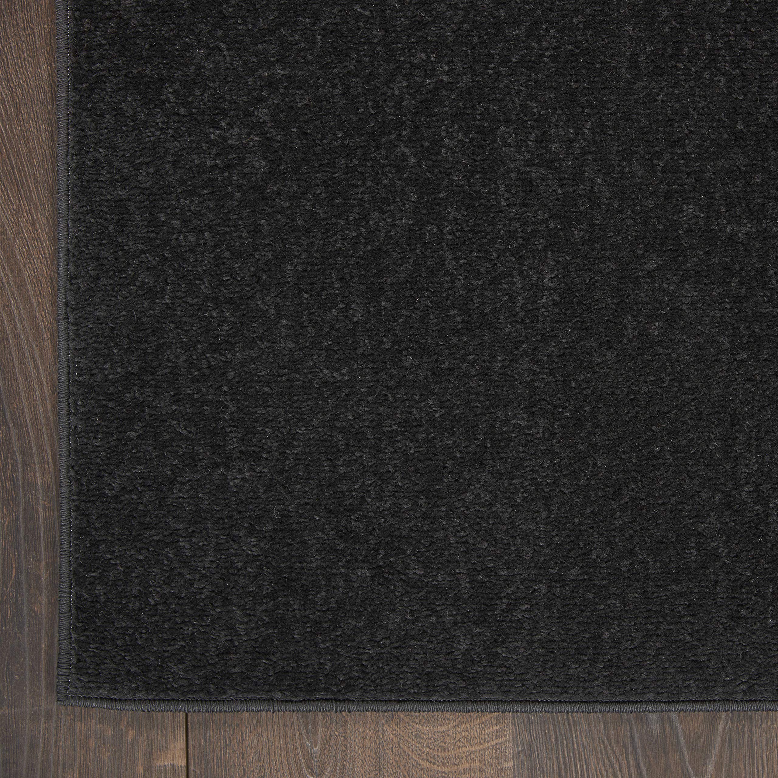 Nourison Essentials Indoor/Outdoor Black 2'2" x 7'6" Area Rug, Easy Cleaning, Non Shedding, Bed Room, Living Room, Dining Room, Backyard, Deck, Patio (2x8)