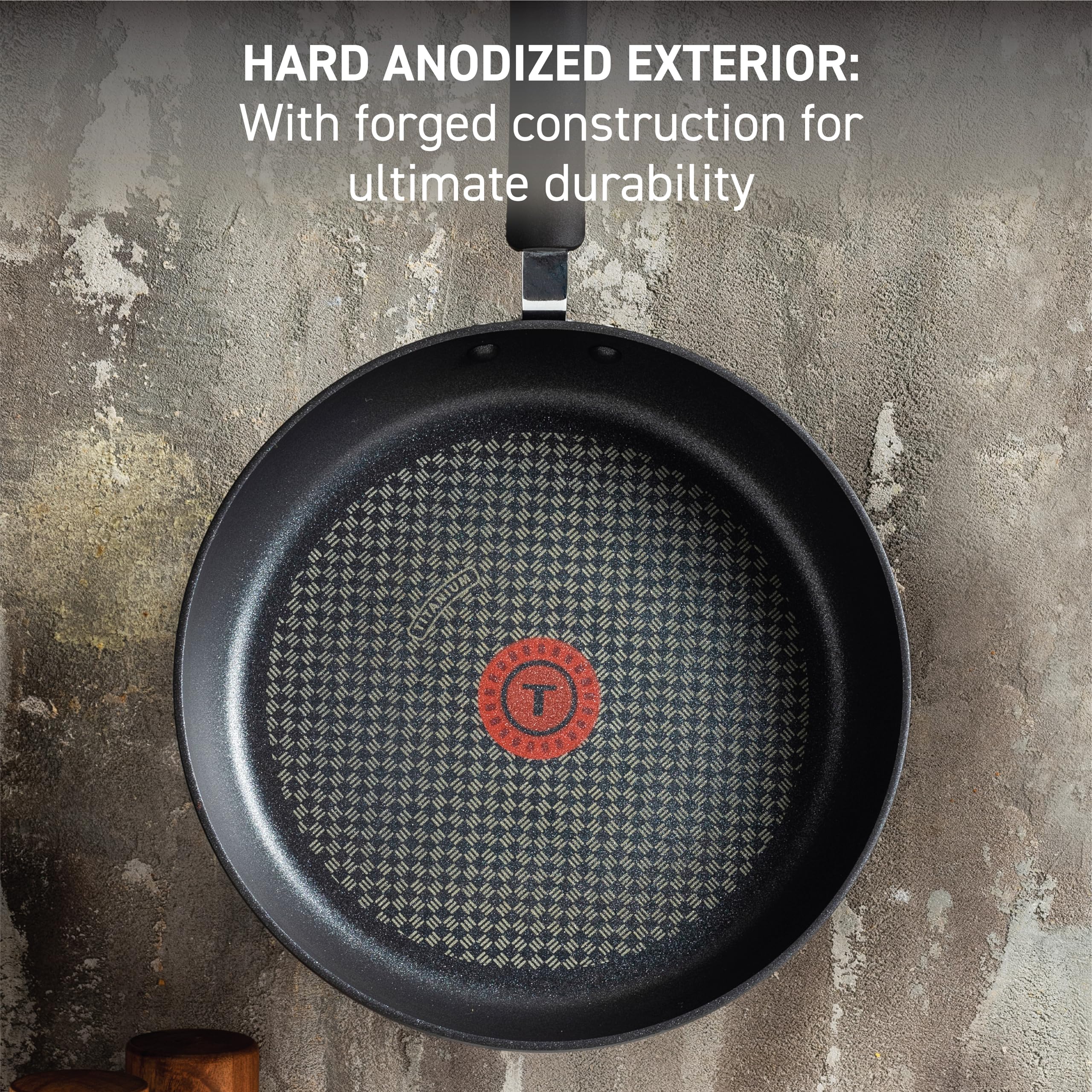 T-fal Ultimate Hard Anodized Nonstick Fry Pan 10.25 Inch Oven Safe 400F Cookware, Pots and Pans, Dishwasher Safe Black