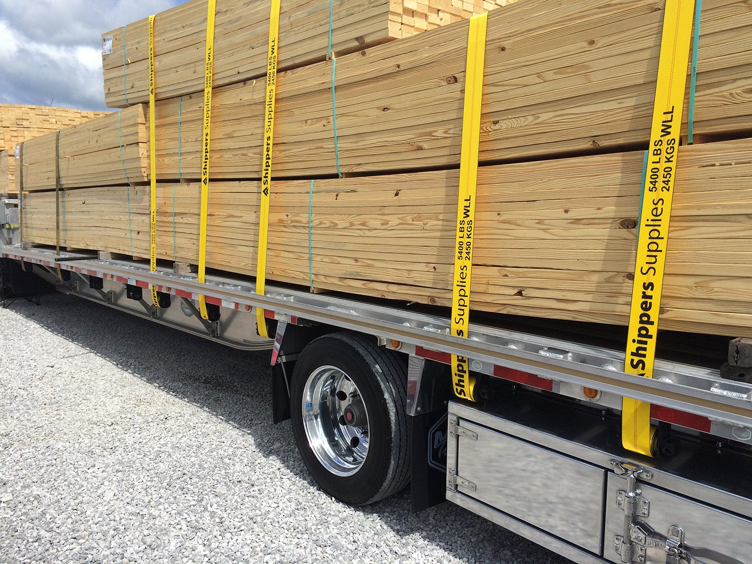 Shippers Supplies 4” x 30’ Heavy Duty Winch Strap with Flat Hook for Flatbed Trailer 5,400 lbs Load Limit — 10 Pack