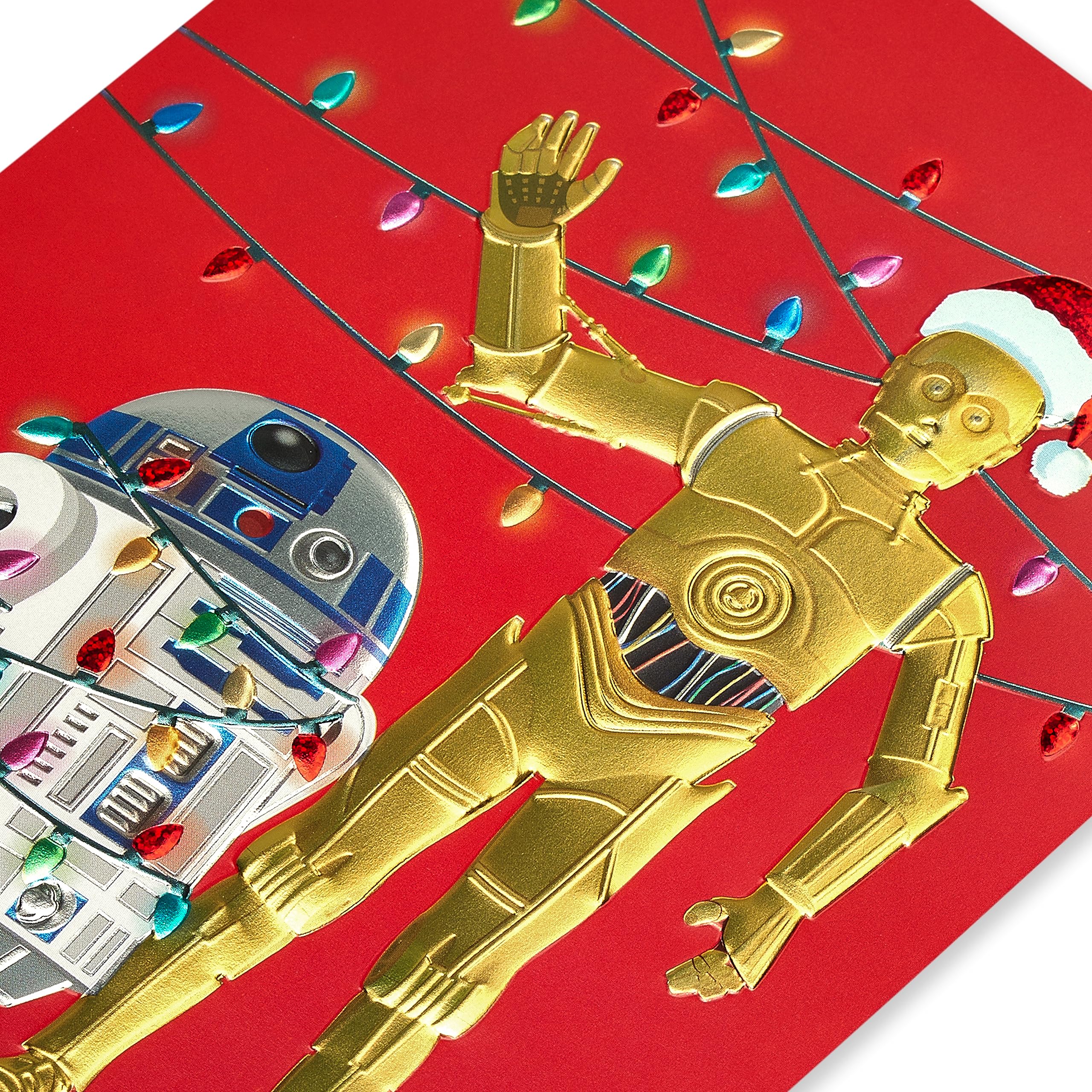 Papyrus Star Wars Christmas Cards Boxed with Envelopes, Droids to the World, R2D2 and C3PO (12-Count)