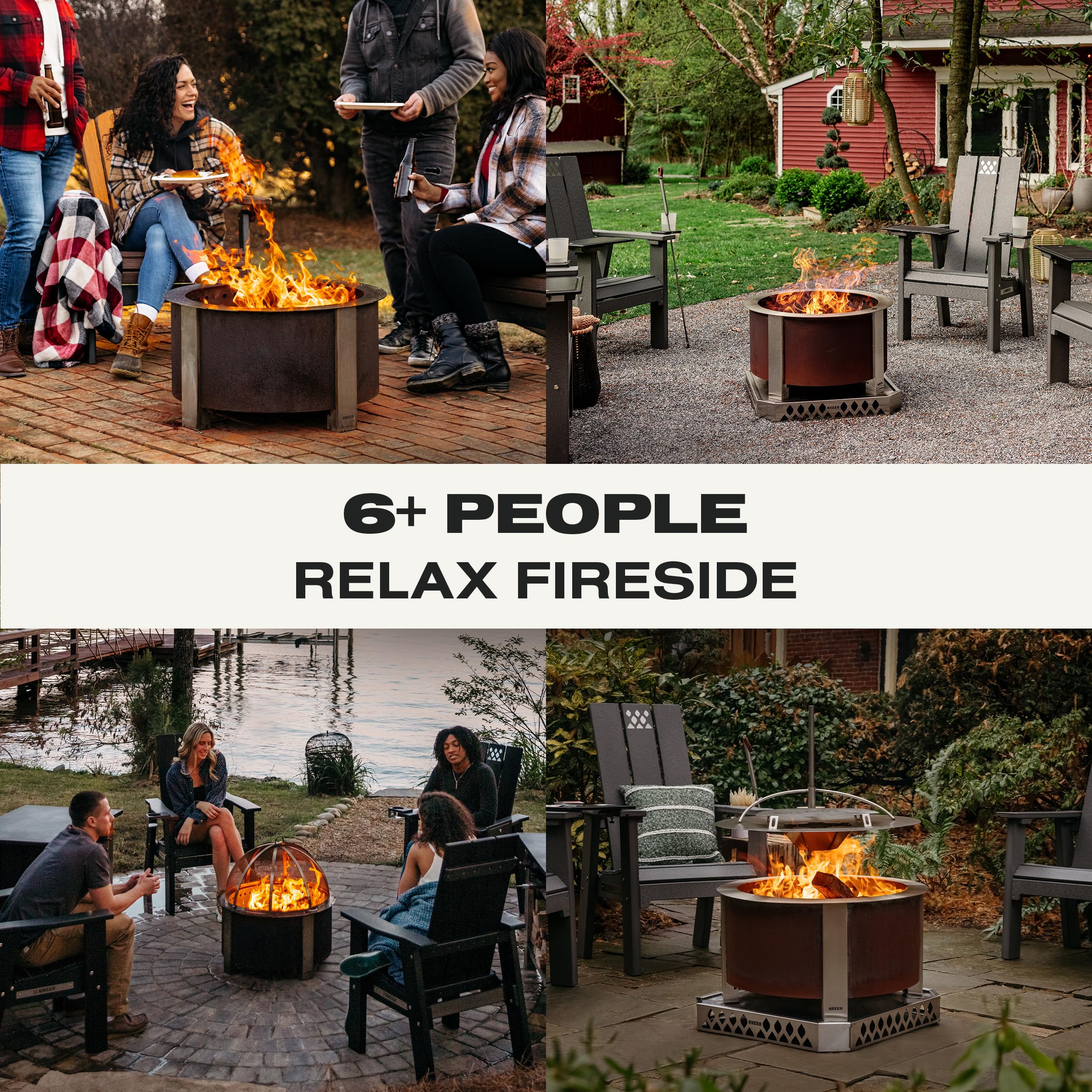 Breeo Smokeless Fire Pit (X Series 24, Corten Steel) | 27.5 inch Smokeless Firepit for Outside | 62 Pounds | Ideal for Families, Gifts for Dad | Compatible with Wide Range of Breeo Accessories